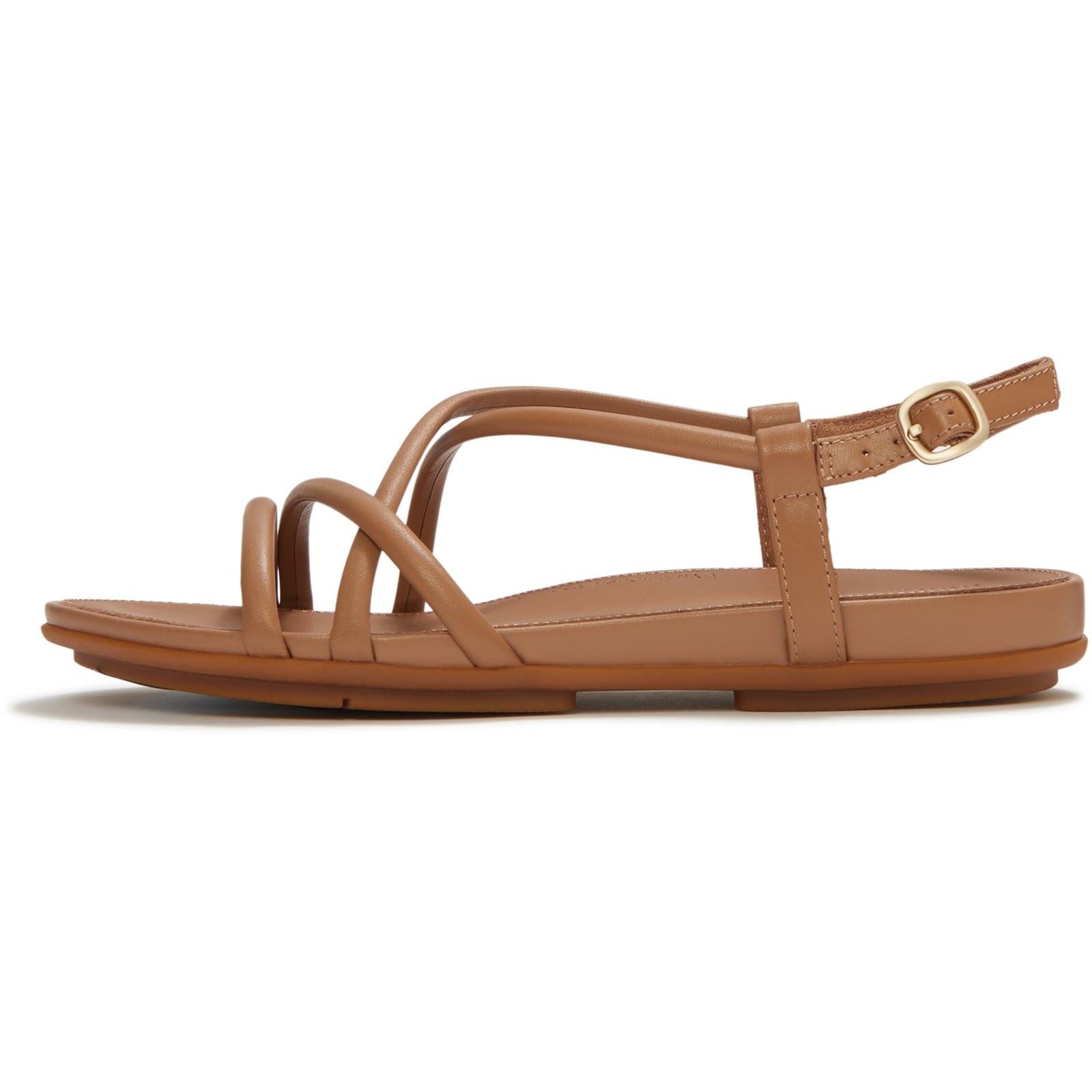 Fitflop Gracie Crystal Sandales En Cuir Femme Classiques Couleur Tan