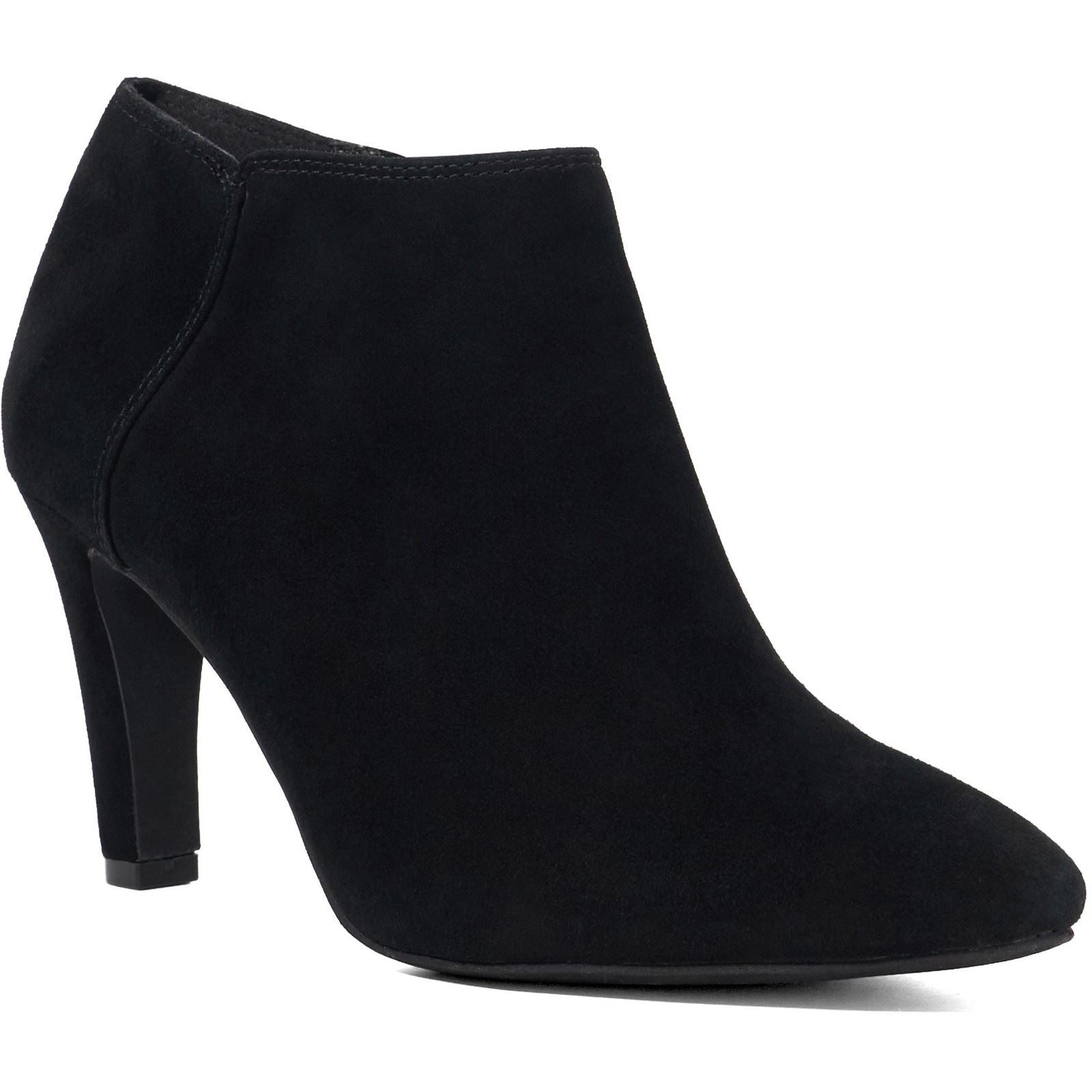 Dune Omarah Wide Fit Bottines À Talons Noires Pour Femmes Suède