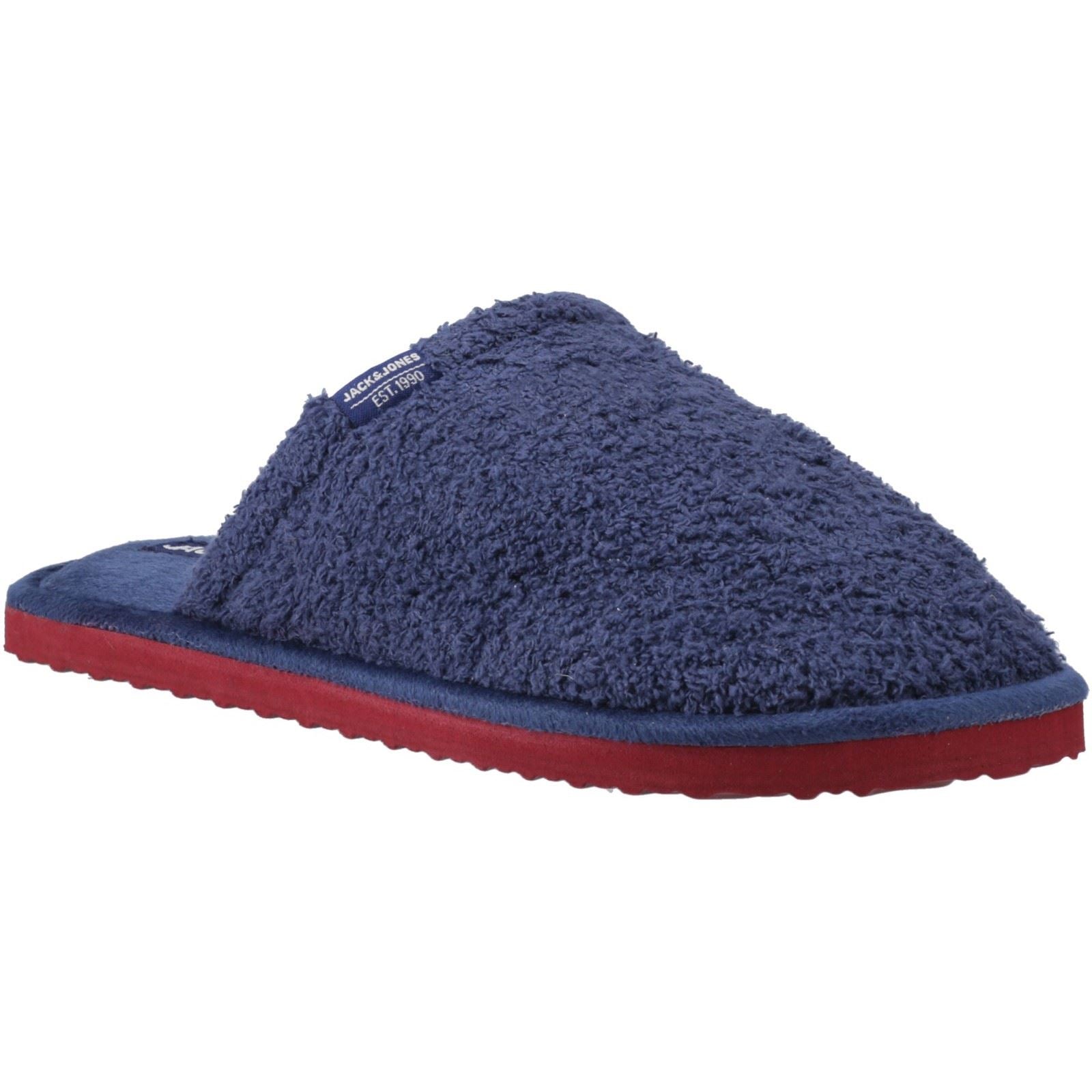 Jack & Jones Harry Fluff Pantoufles En Velours Côtelé Pour Hommes En Polyester Bleu Marine