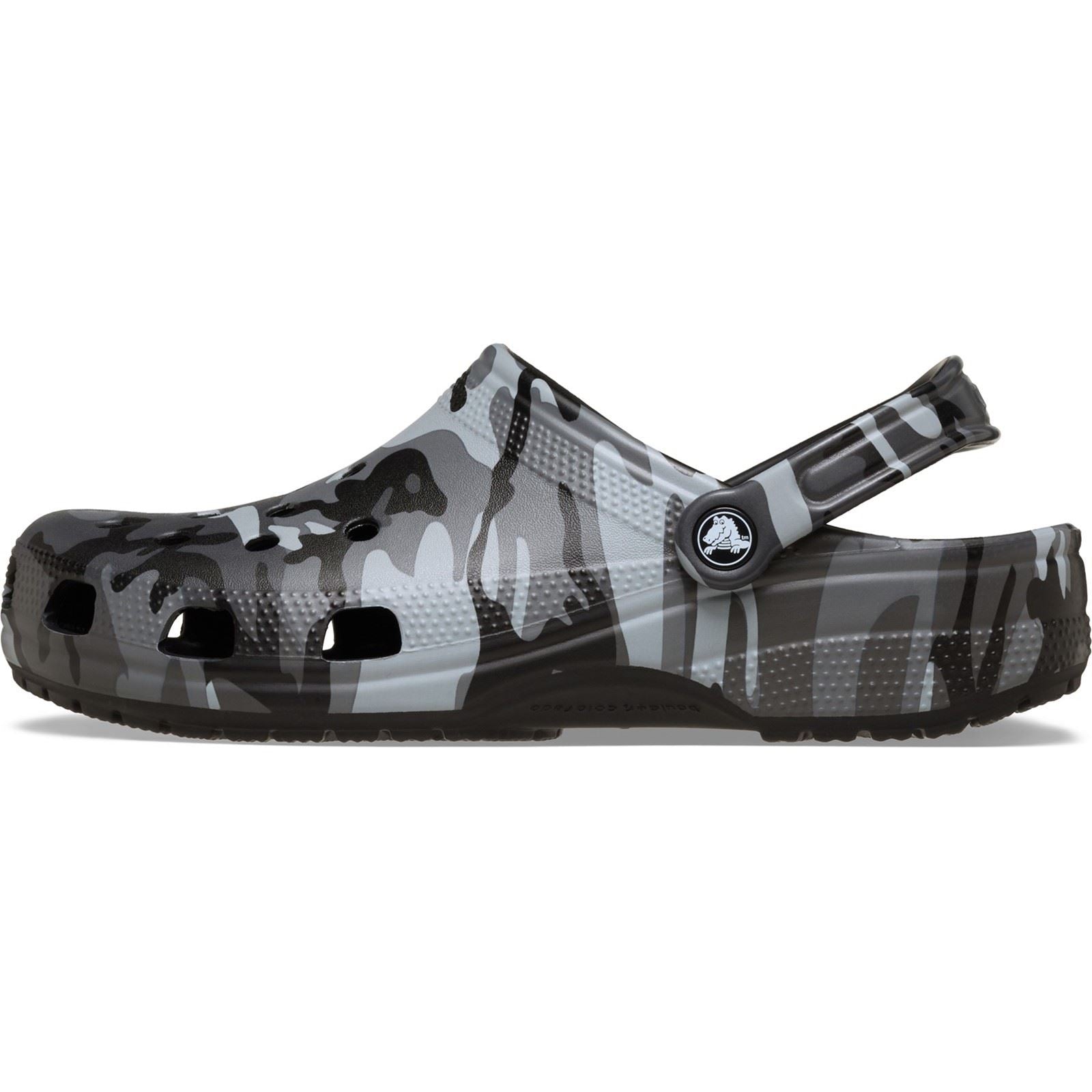 Crocs Classic Camouflage Clog Sabots En Thermoplastique Pour Hommes Noirs/Gris Ardoise