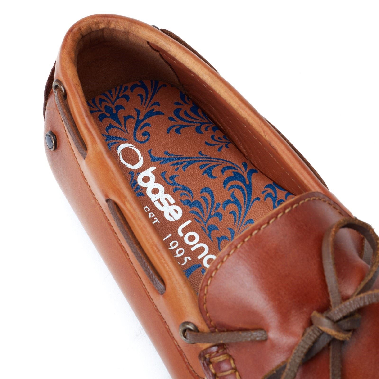 Base London Brooks Chaussures À Enfiler Pour Hommes En Cuir Brûlé
