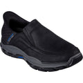 Skechers Respected Elgin Chaussures Mocassins Noires En Cuir Pour Hommes