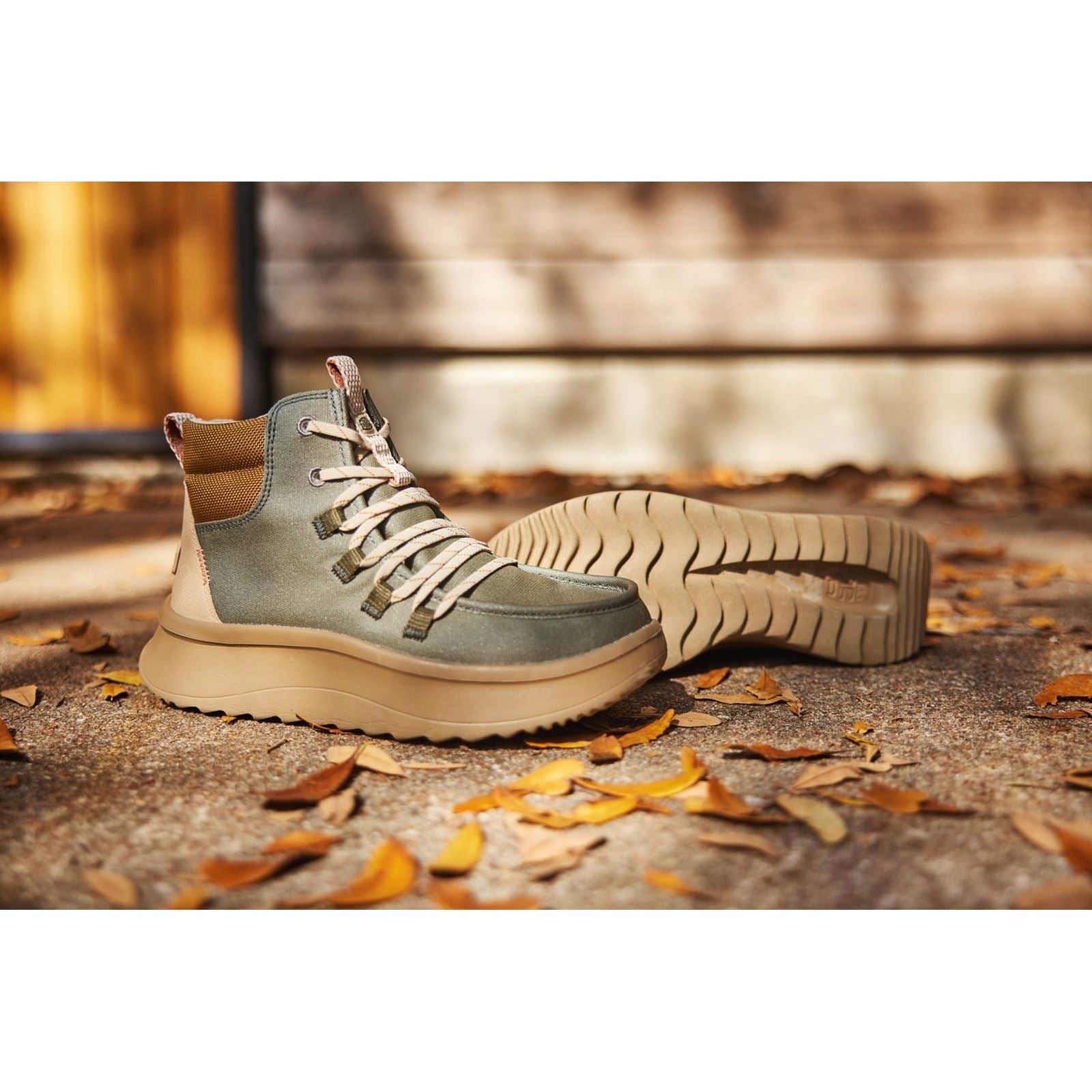 HEYDUDE Wendy Peak Apres Bottes Olives Pour Femmes