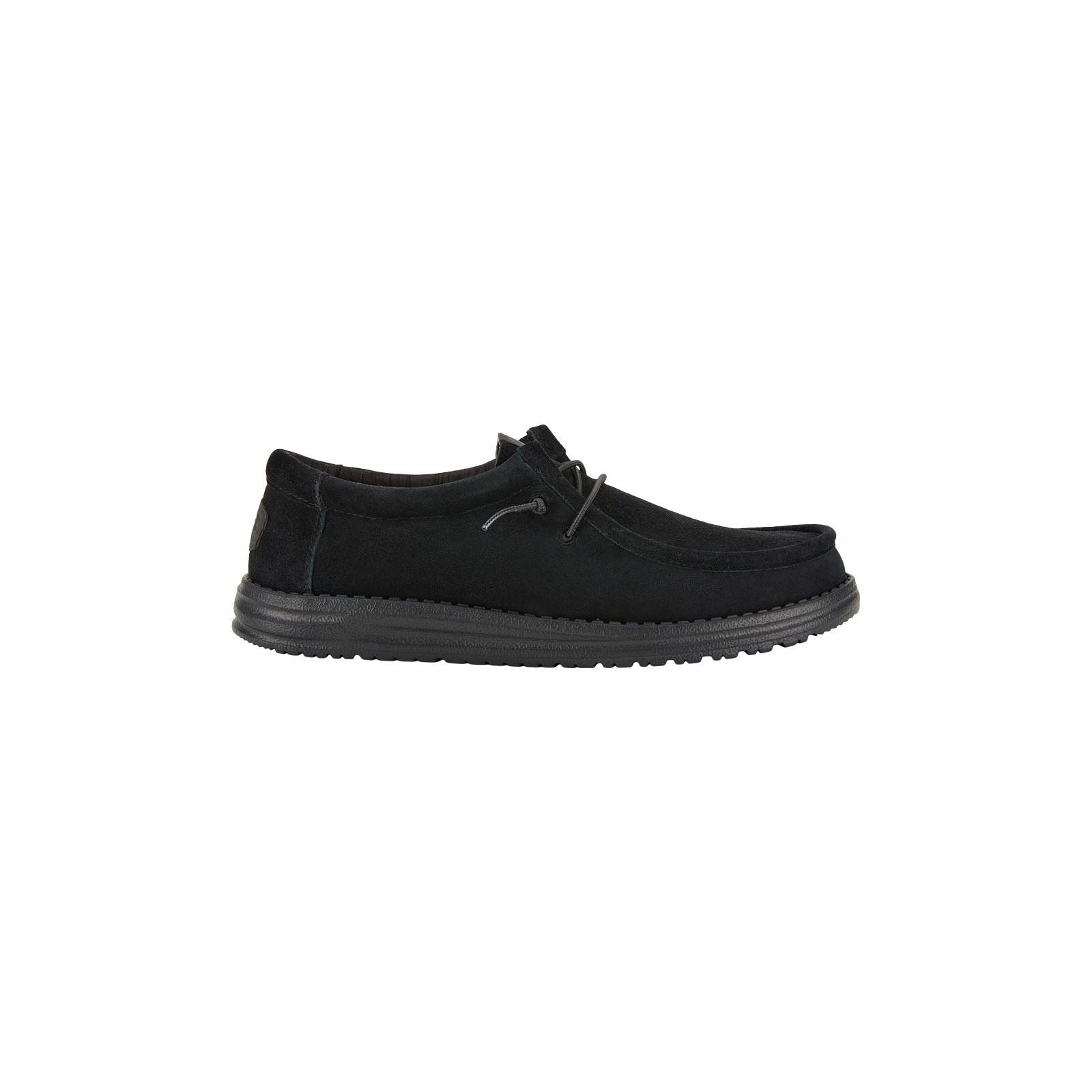 HEYDUDE Wally Suede Chaussures Bateau Noires Pour Hommes En Suede