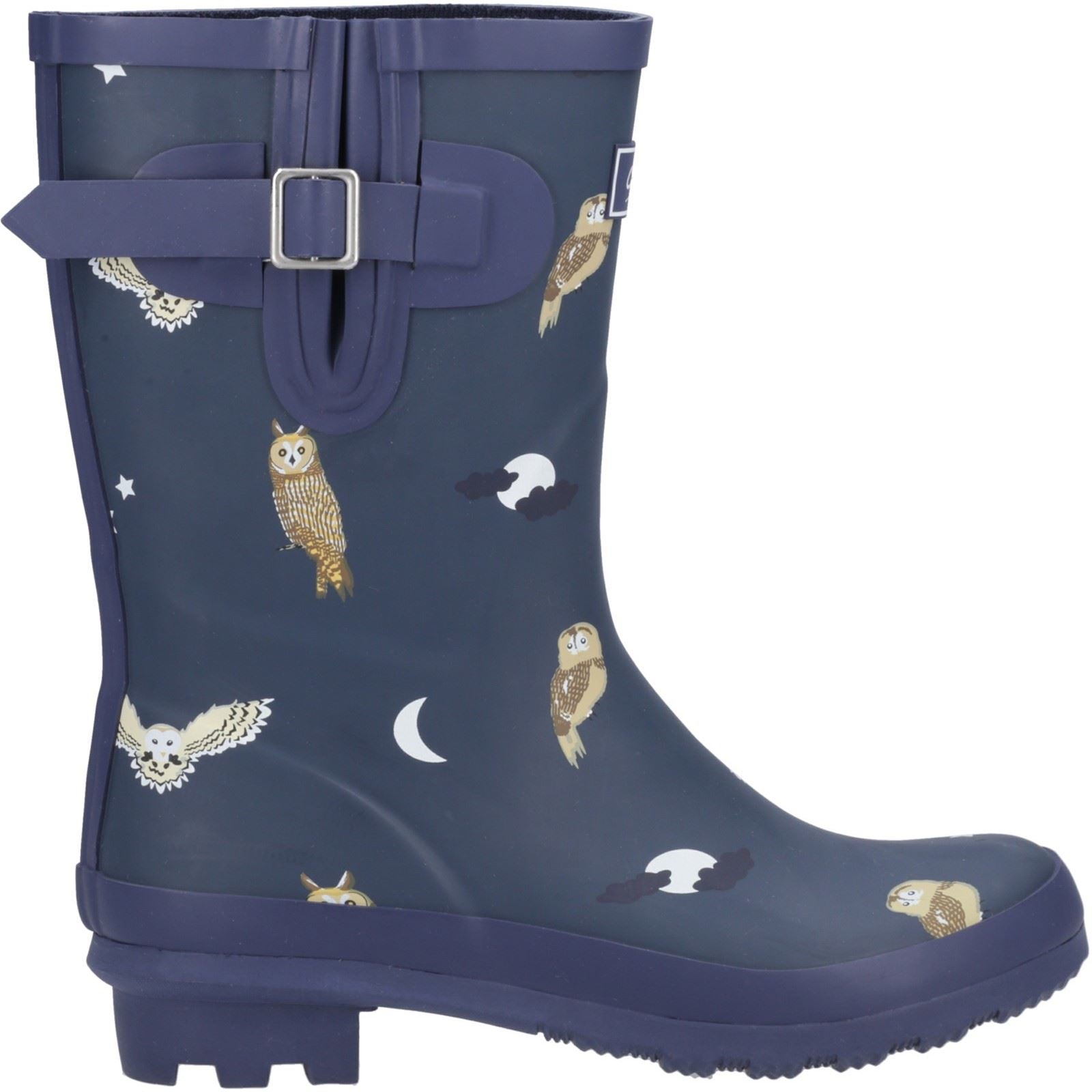 Cotswold Woodland Mid Bottes En Caoutchouc Pour Femmes Avec Motif De Chouettes