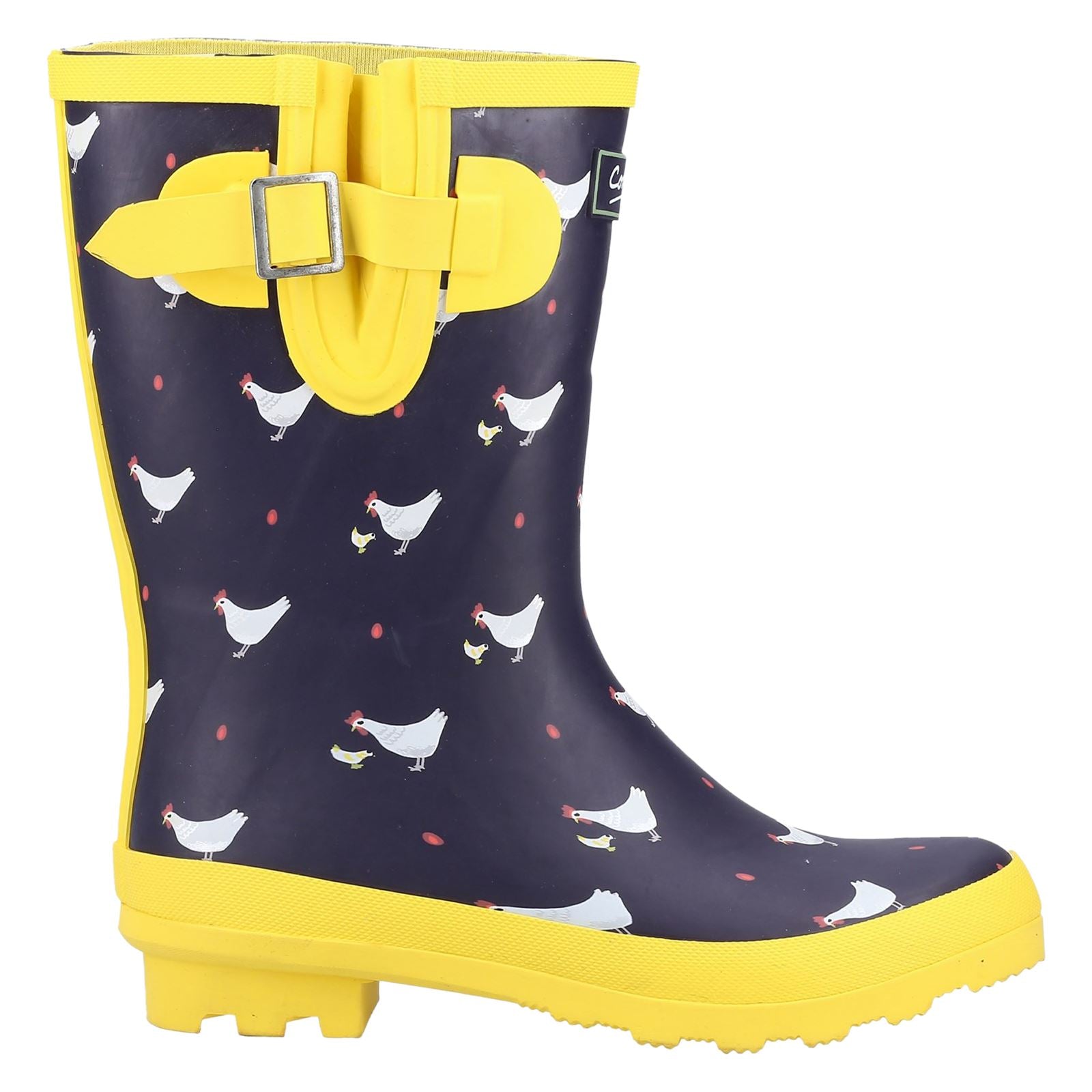 Cotswold Farmyard Mid Bottes En Caoutchouc À Motif De Poule En Français.