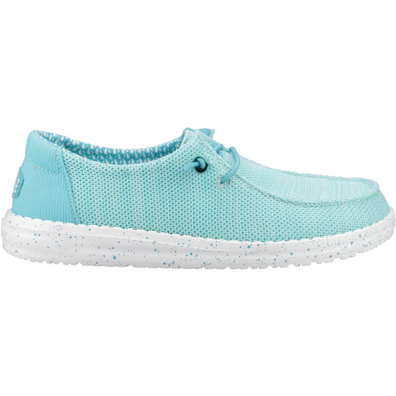 HEYDUDE Wendy Stretch Sox Chaussures Mocassins Bleues En Céramique Pour Femmes En Mélange De Polyester
