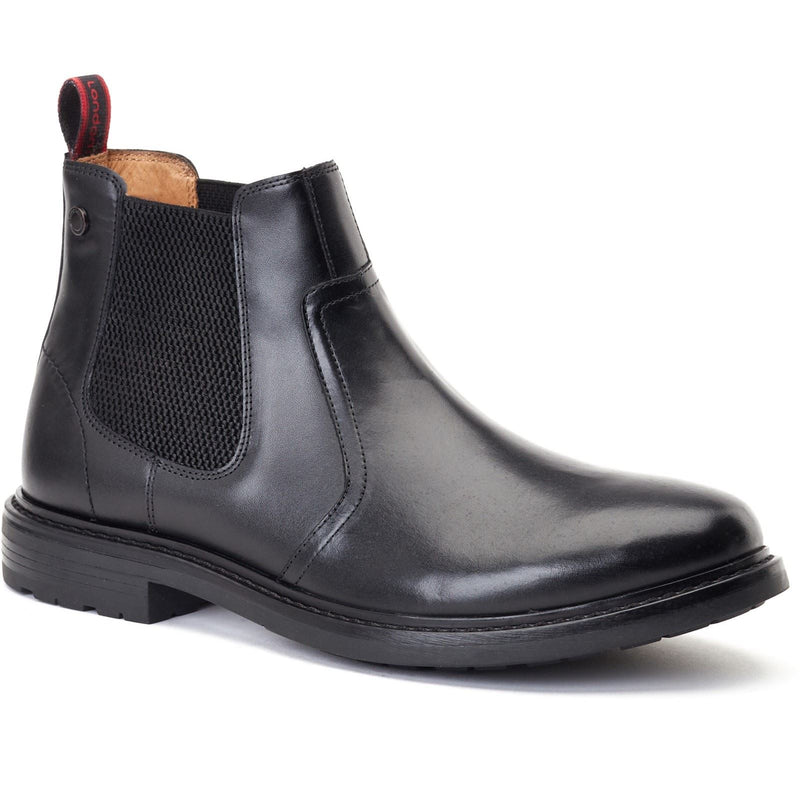 Base London Bloom Bottes Noires En Cuir Pour Hommes