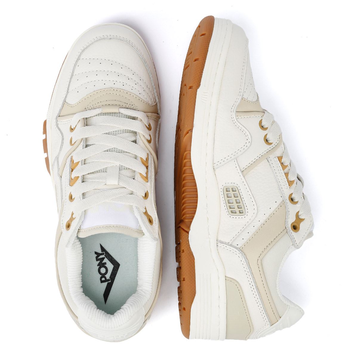 Pony M_100 Low Des Baskets/Écru Blanches En Cuir