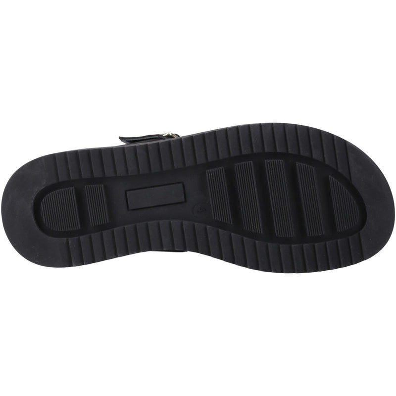 Hush Puppies Celeste Slide Sandales Noires Pour Femmes En Cuir