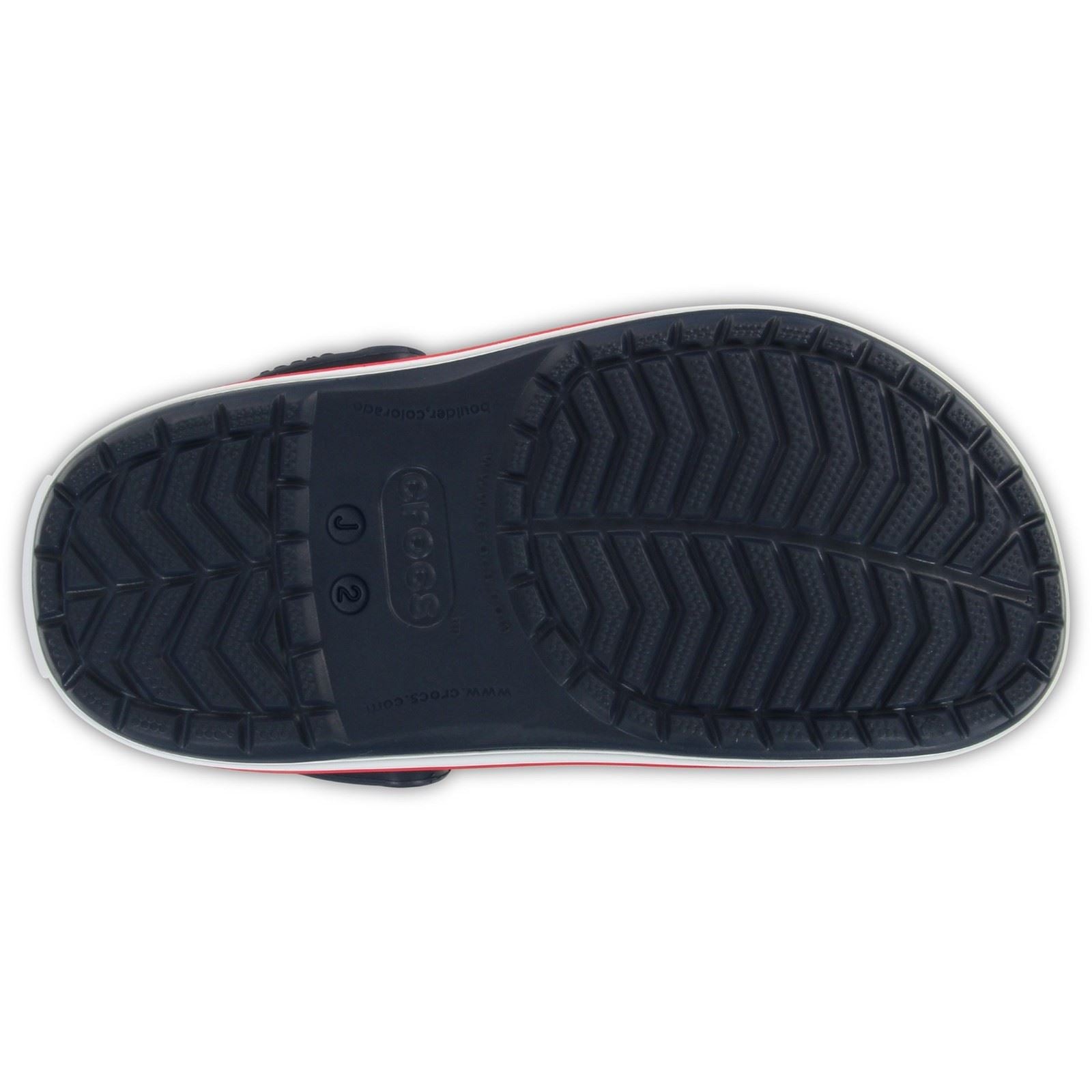 Crocs Crocband Chaussures Bateau En Thermoplastique Bleu Marine / Rouge