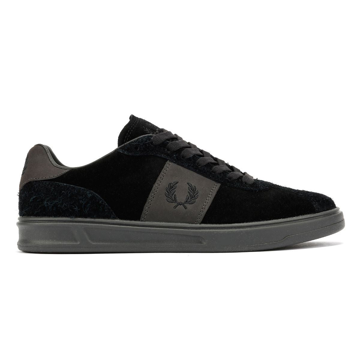 Fred Perry Suede Baskets Pour Hommes En Daim Noir