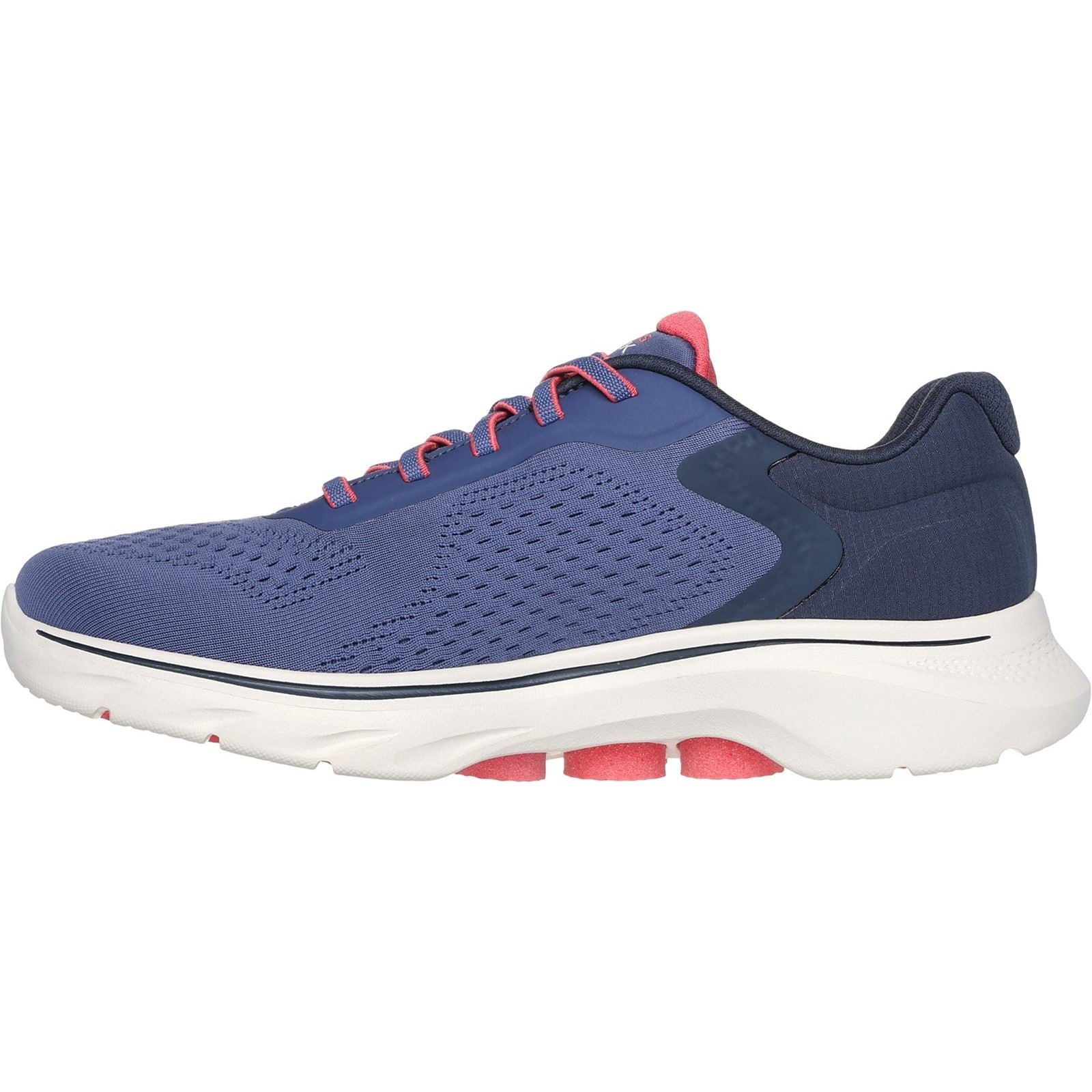 Skechers GO WALK 7 Cosmic Waves Baskets En Synthétique Pour Femmes Bleu Marine/Corail