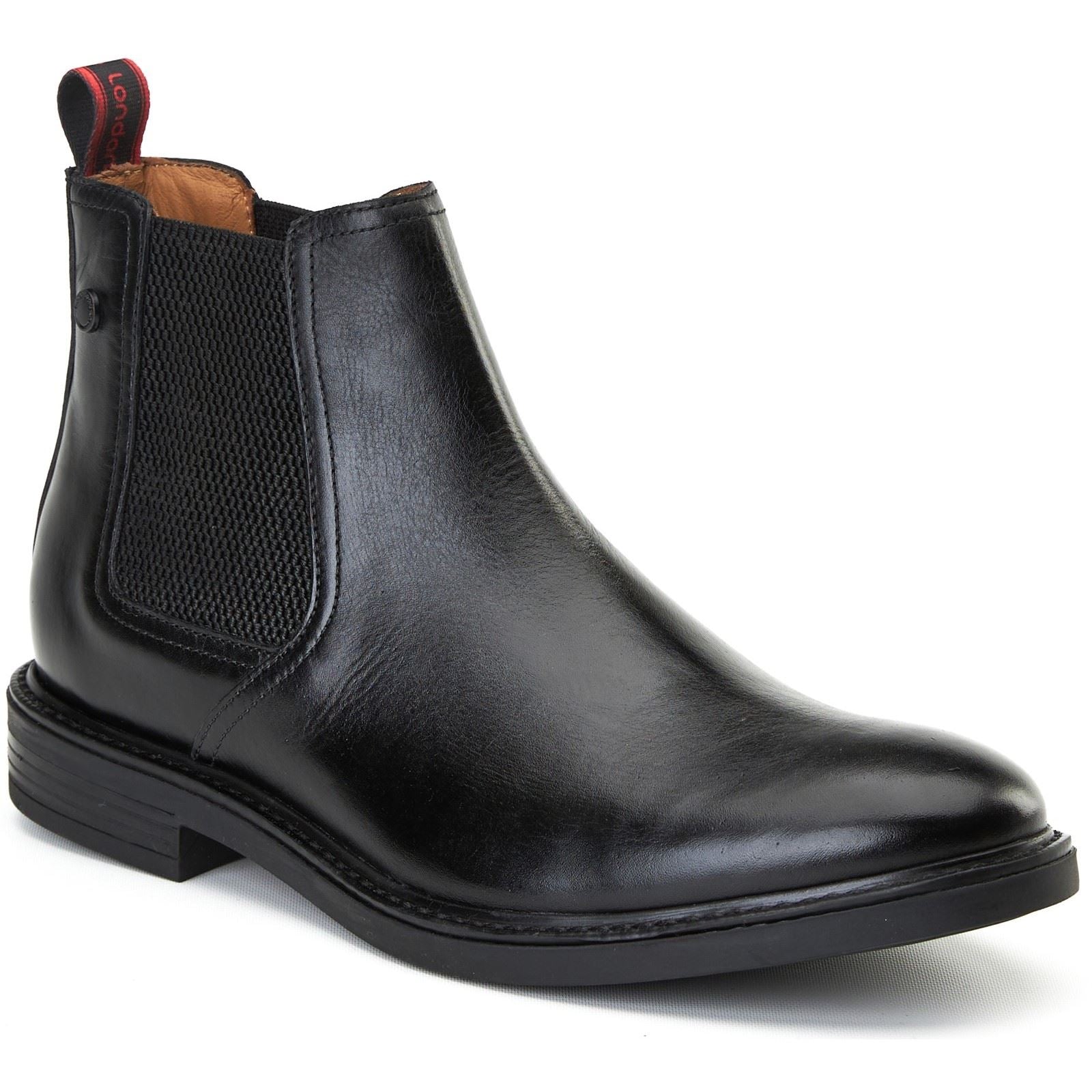 Base London Sussex Bottes En Cuir Noires Pour Hommes