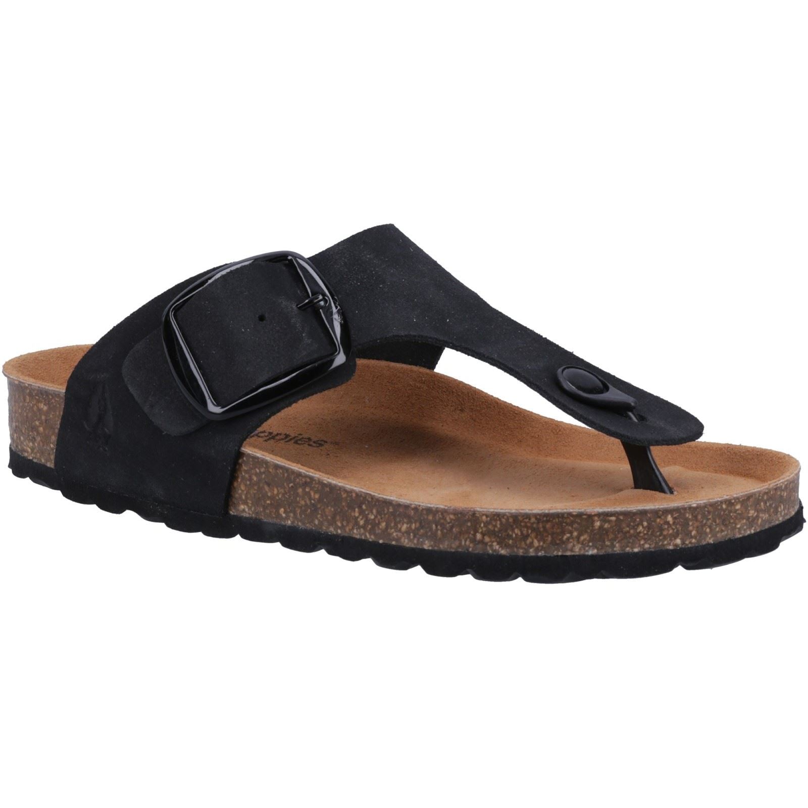 Hush Puppies Billie Sandales Noires Pour Femmes En Suède