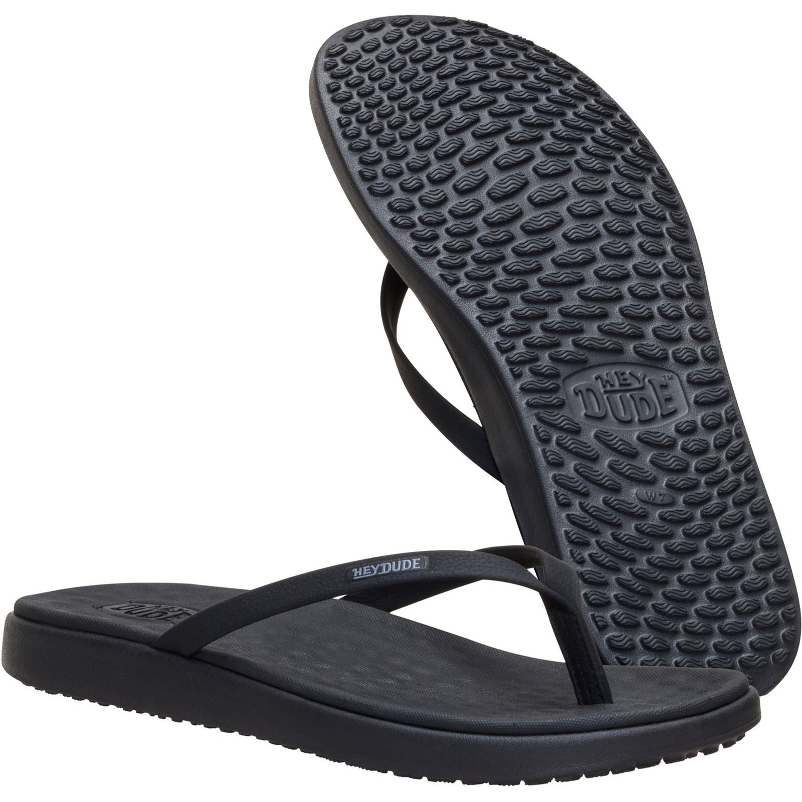 HEYDUDE Maui Breeze Tongs En Polyuréthane Pour Femmes Noires/Noires