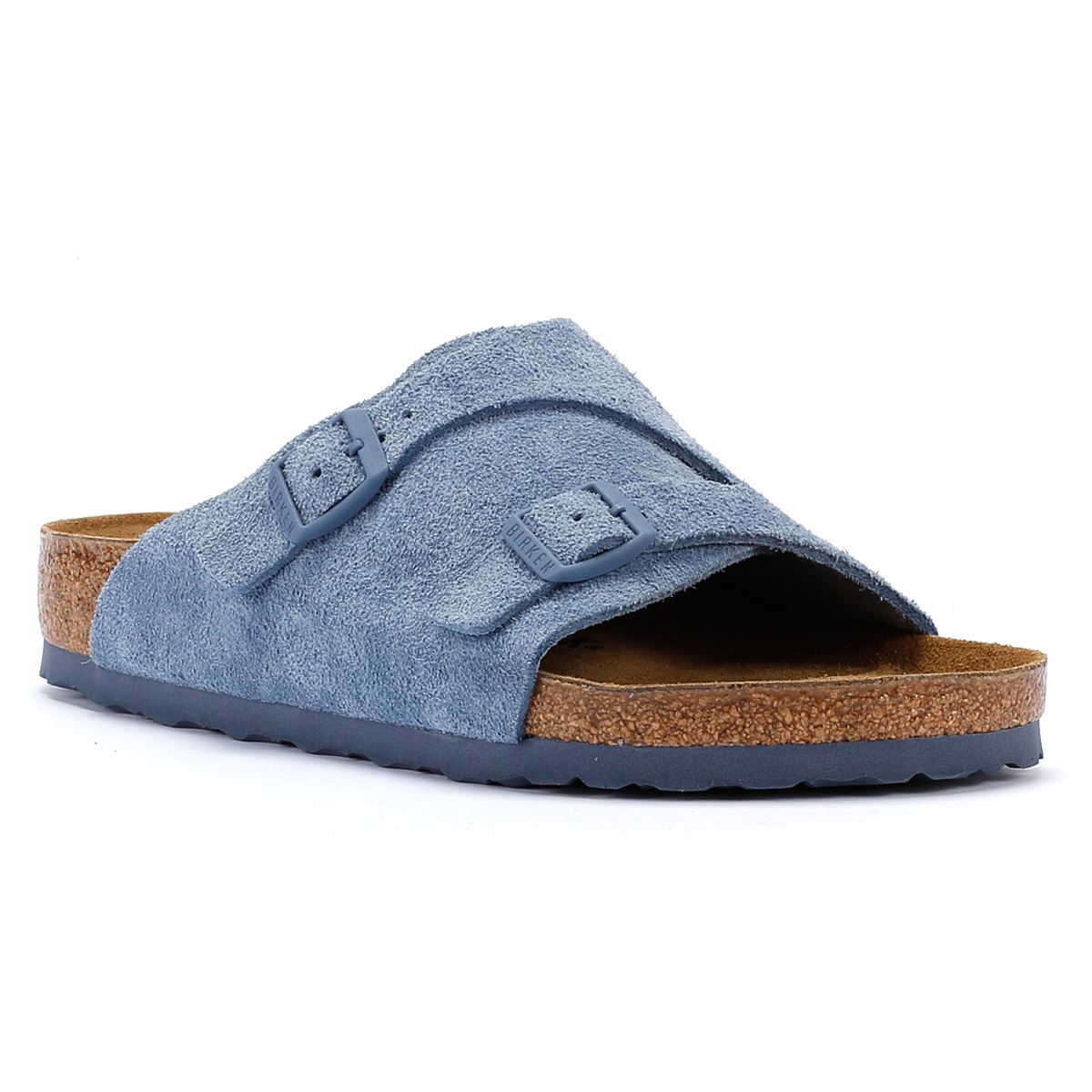 Birkenstock Zurich Sandales En Daim Bleu Élémentaire