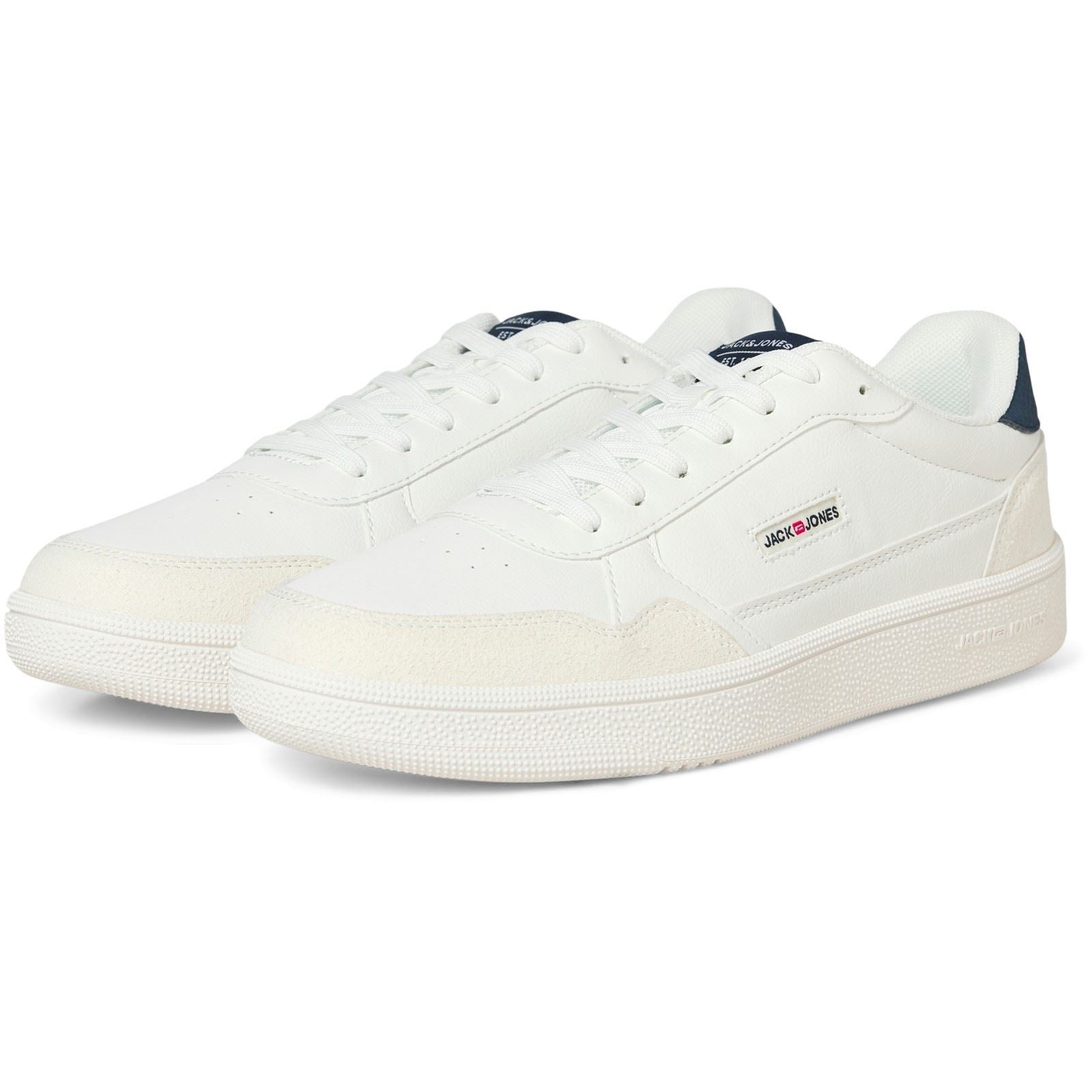 Jack & Jones Bounce Chaussures De Sport Blanches/Marines Pour Homme En Polyuréthane