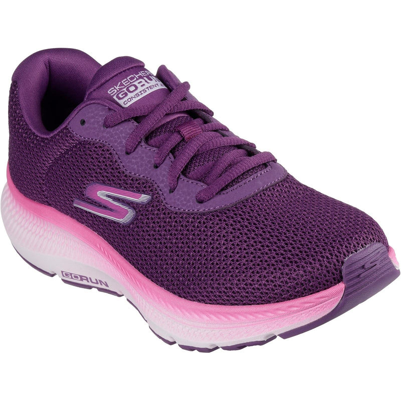 Skechers Go Run Consistent 2.0 Fast Pace Sneakers En Textile Pour Femmes De Couleur Prune