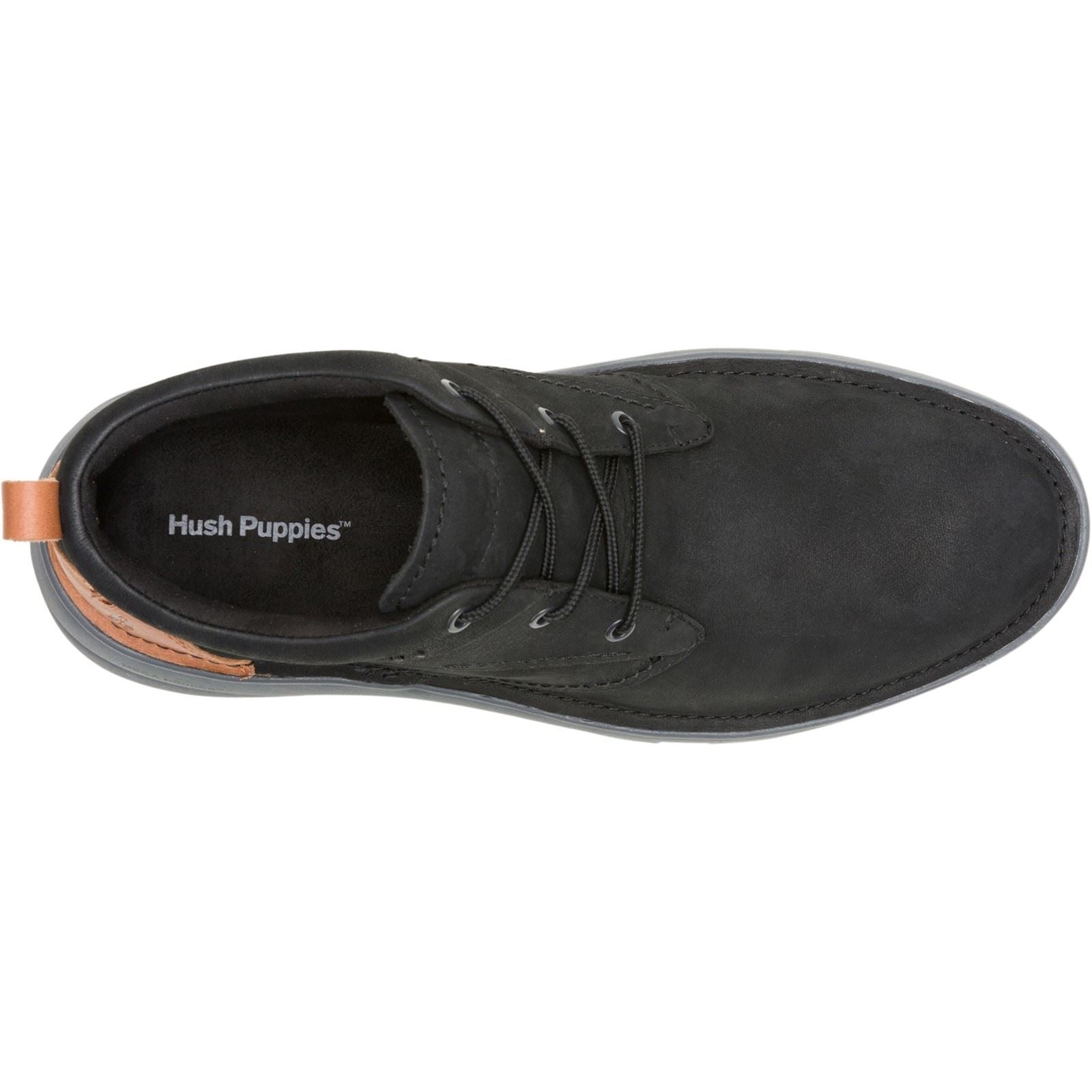 Hush Puppies Baylor Bottes En Cuir Noires Pour Hommes