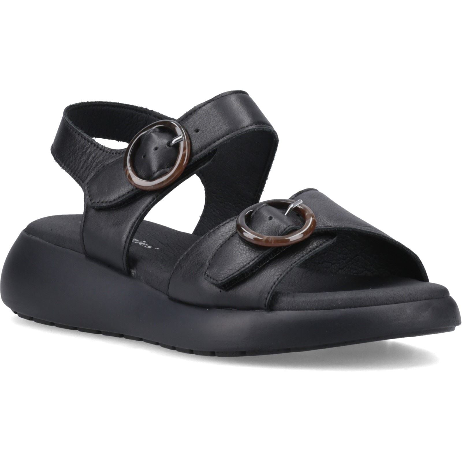 Hush Puppies Alison Sandales Noires Pour Femmes En Cuir