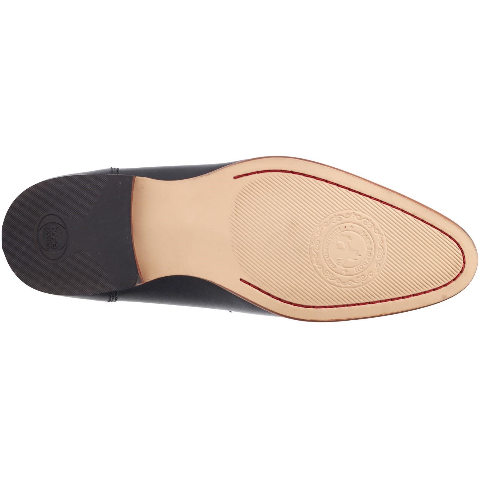 Base London Russo Mocassins Noirs En Cuir Pour Hommes