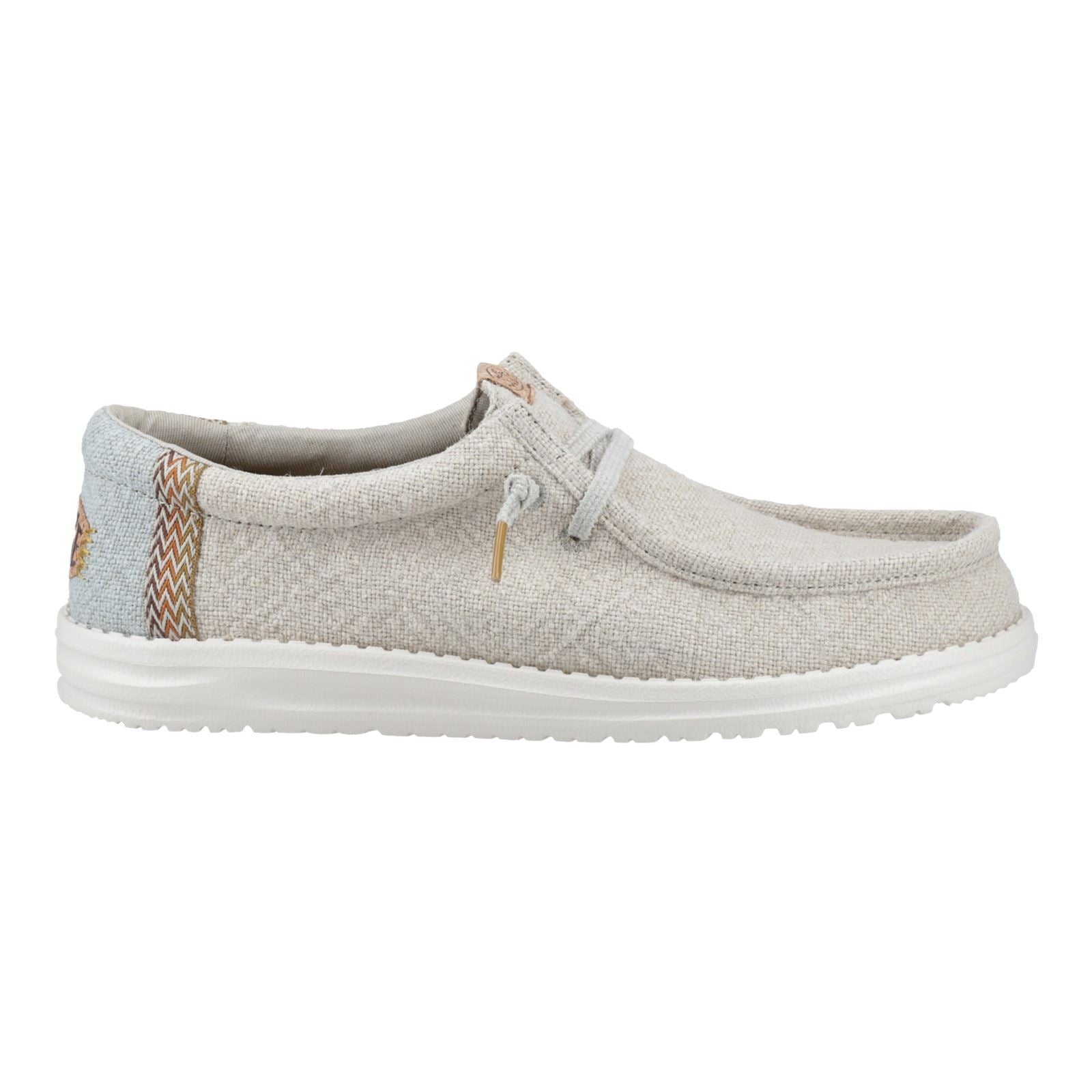 HEYDUDE Wally Jute Chaussures Mocassins En Toile De Jute Pour Hommes, Gris Pierre/Vert Iceberg