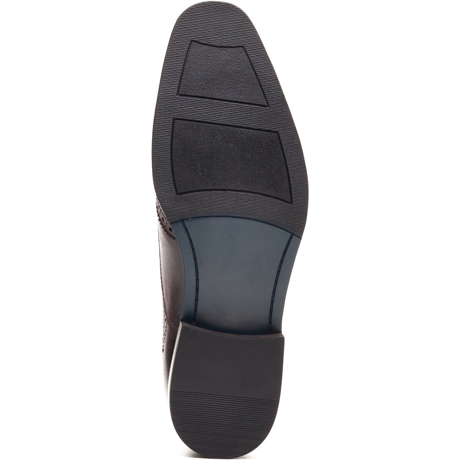 Base London Steeple Brogue Chaussures Brogues En Cuir Pour Hommes Marron Brûlé