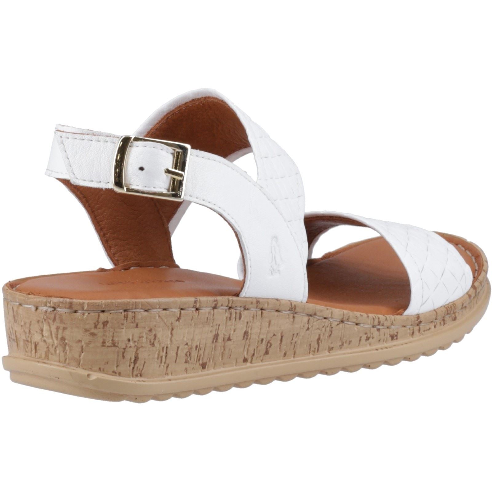 Hush Puppies Ebony Woven Sandales Blanches Pour Femmes En Cuir