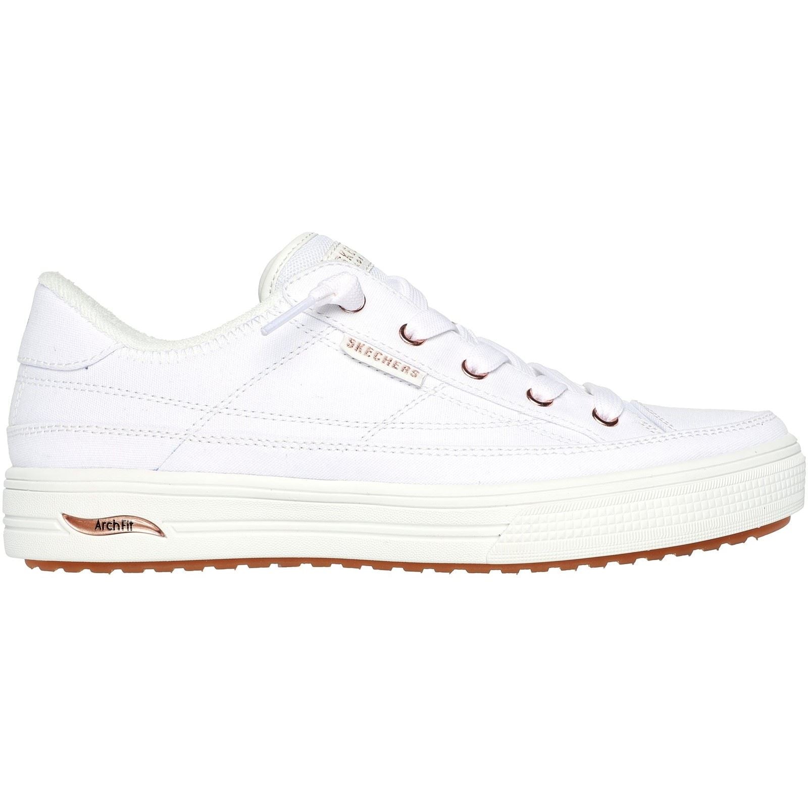 Skechers Arch Fit Arcade - Meet Ya There Baskets Blanches En Textile Pour Femmes