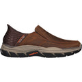 Skechers Respected Elgin Chaussures Mocassins Pour Homme En Cuir Marron Foncé
