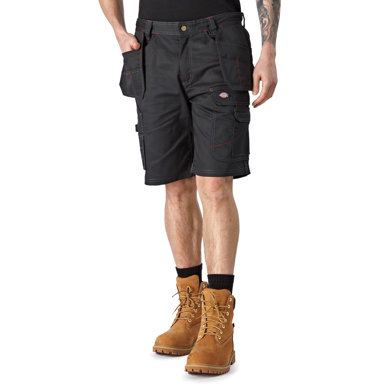 Dickies Redhawk Pro Work Shorts De Travail Noirs En Polyester Pour Hommes