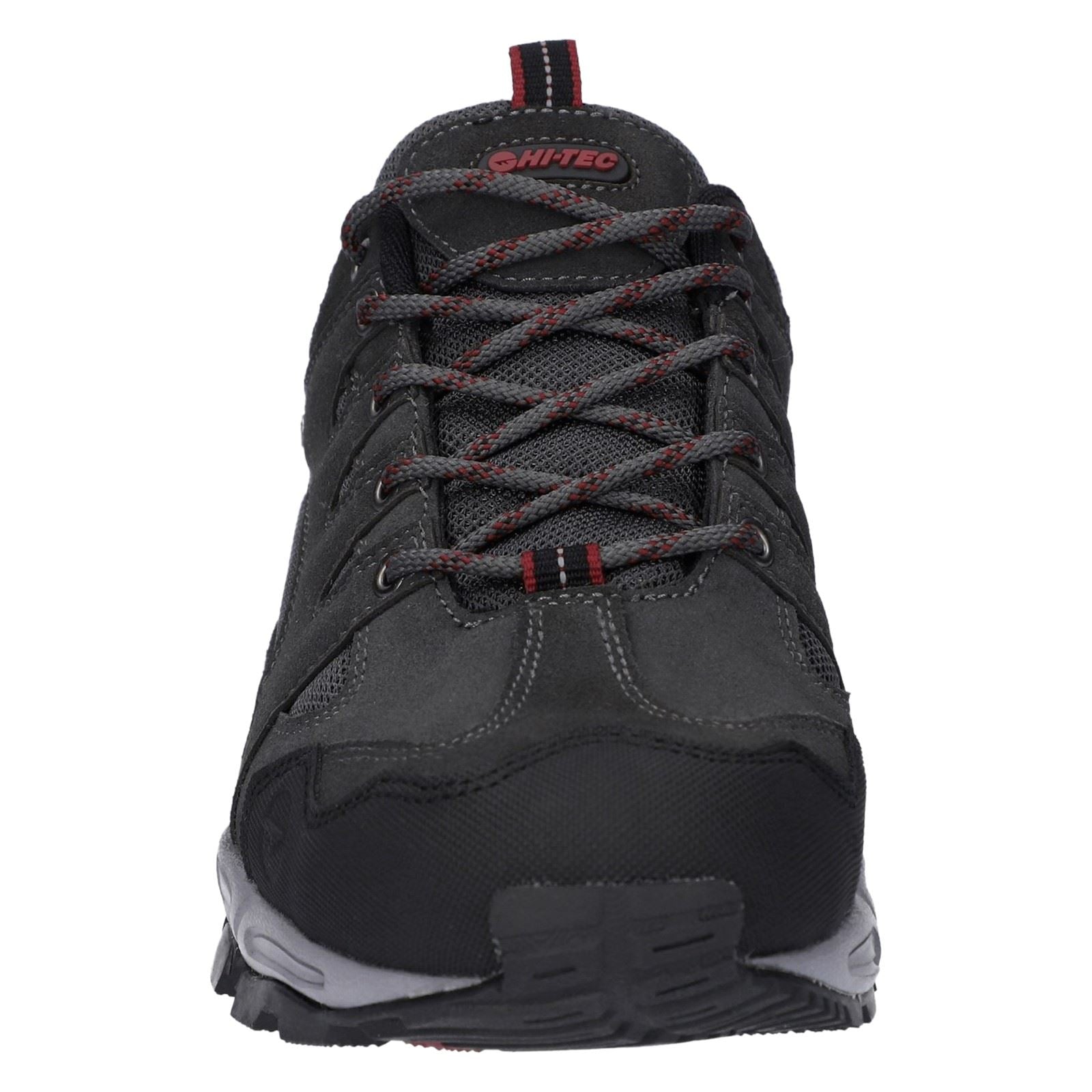 Hi-Tec Auckland Lite Chaussures De Randonnée Pour Homme En Cuir Gris Graphite/rouge Foncé