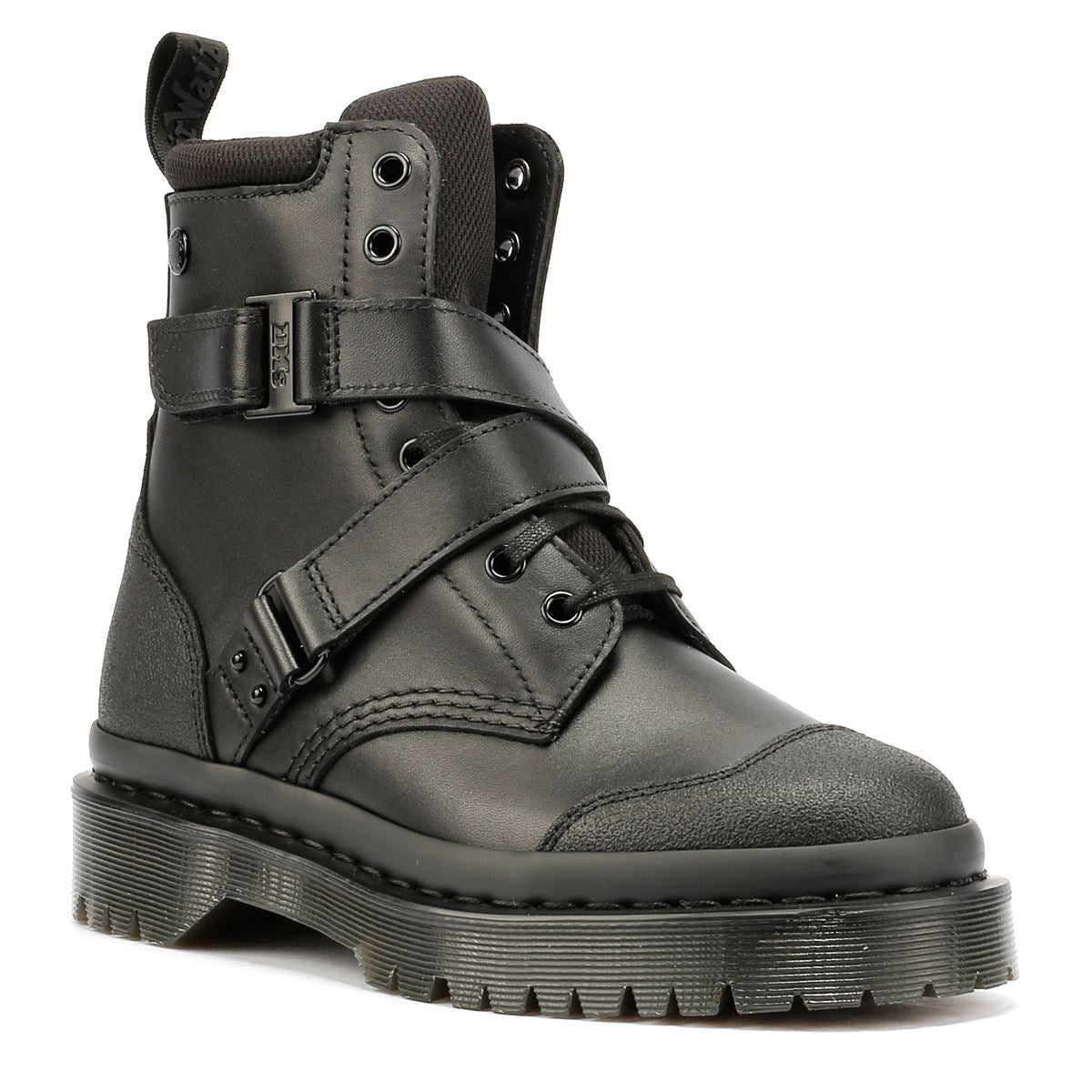 Dr. Martens 1460 Bex Tech Bottes Noires En Cuir Pour Femmes