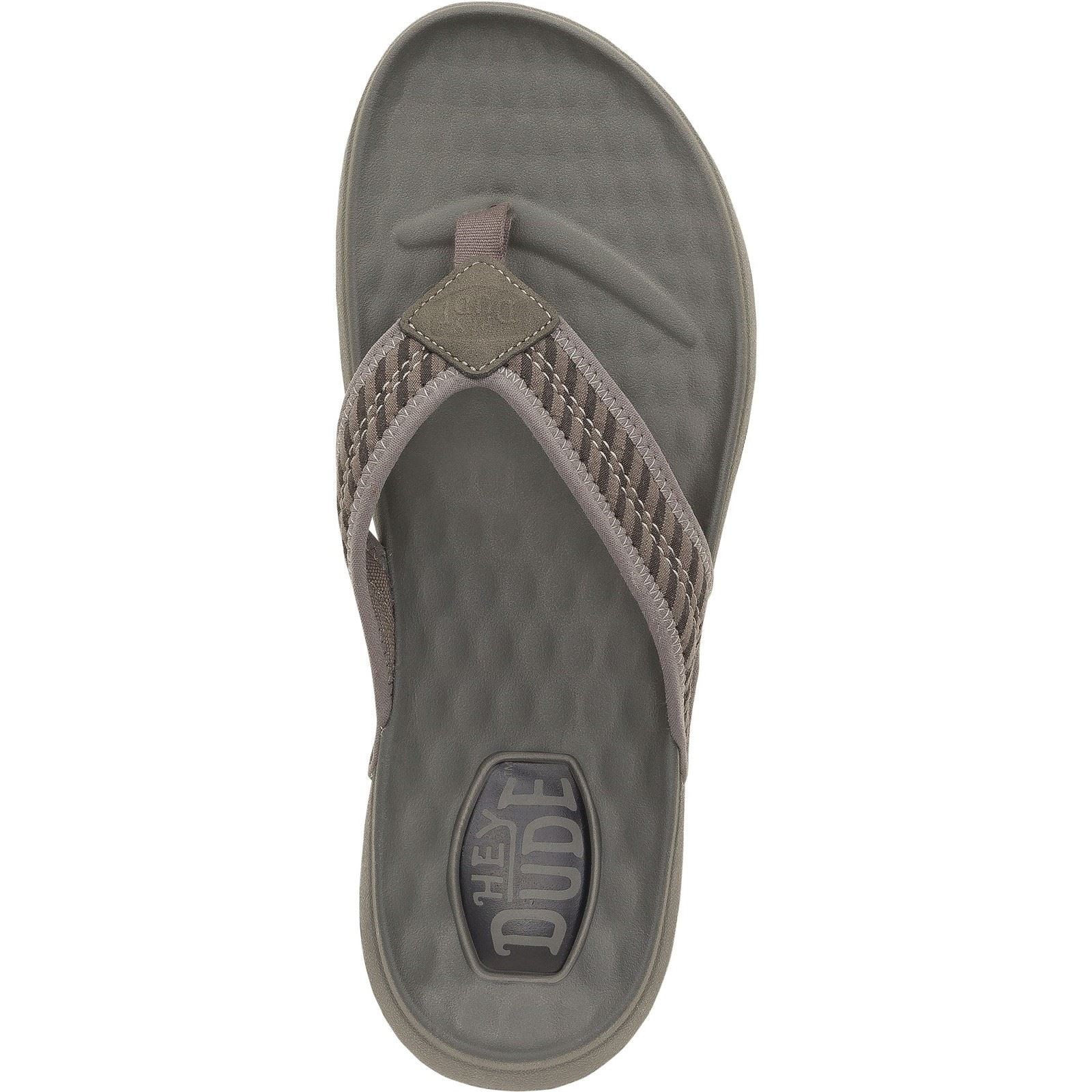 HEYDUDE Myers Flip Nu Prep Tongs Pour Hommes En Mélange De Coton Noir/Gris Granit