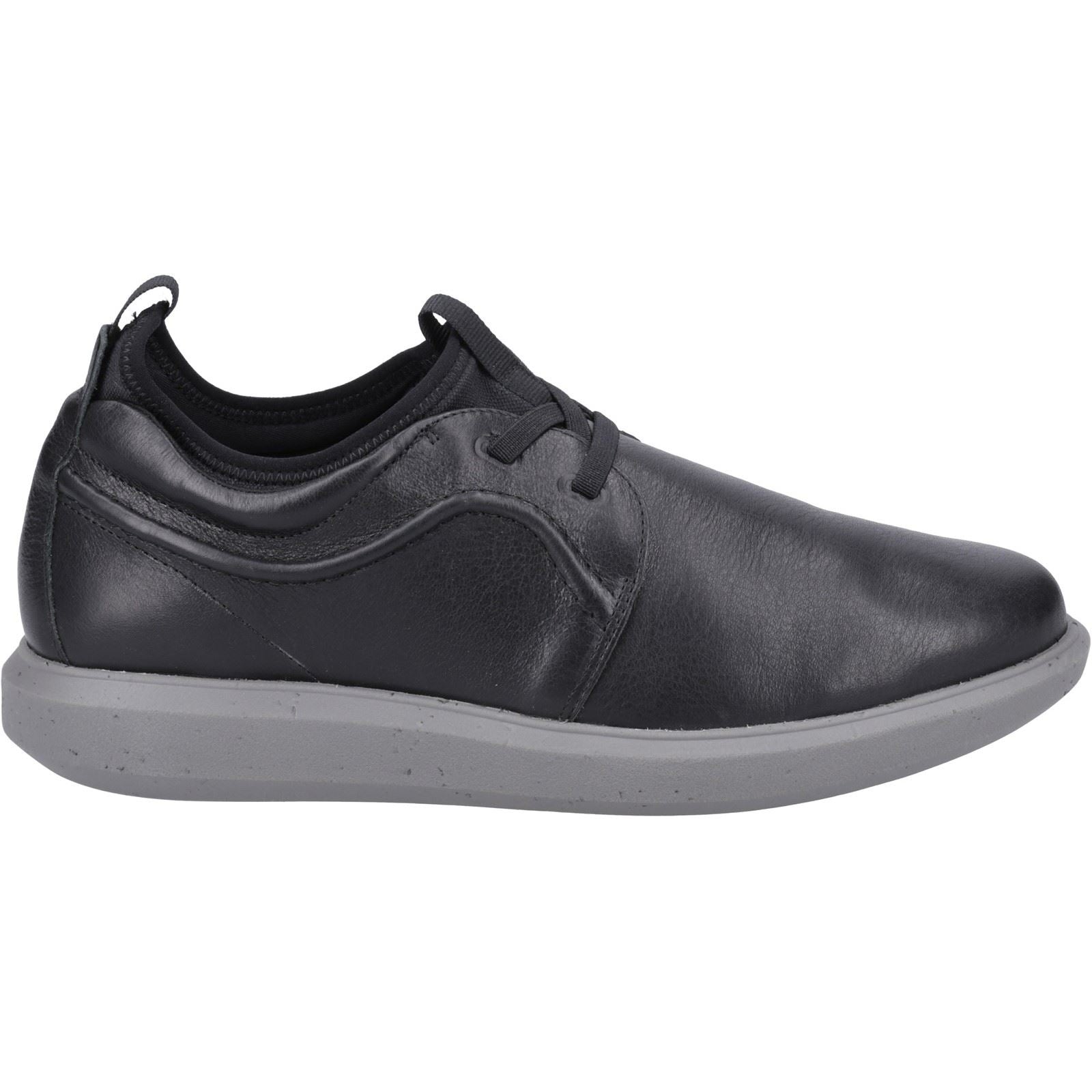 Hush Puppies Niles Chaussures Noires En Cuir Pour Homme À Lacets