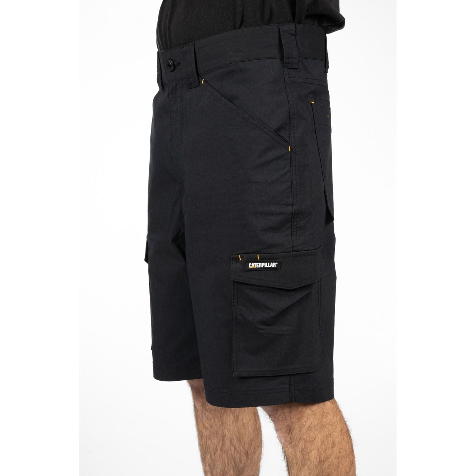 Caterpillar Nexus Stretch Shorts De Travail Noirs En Coton Pour Homme