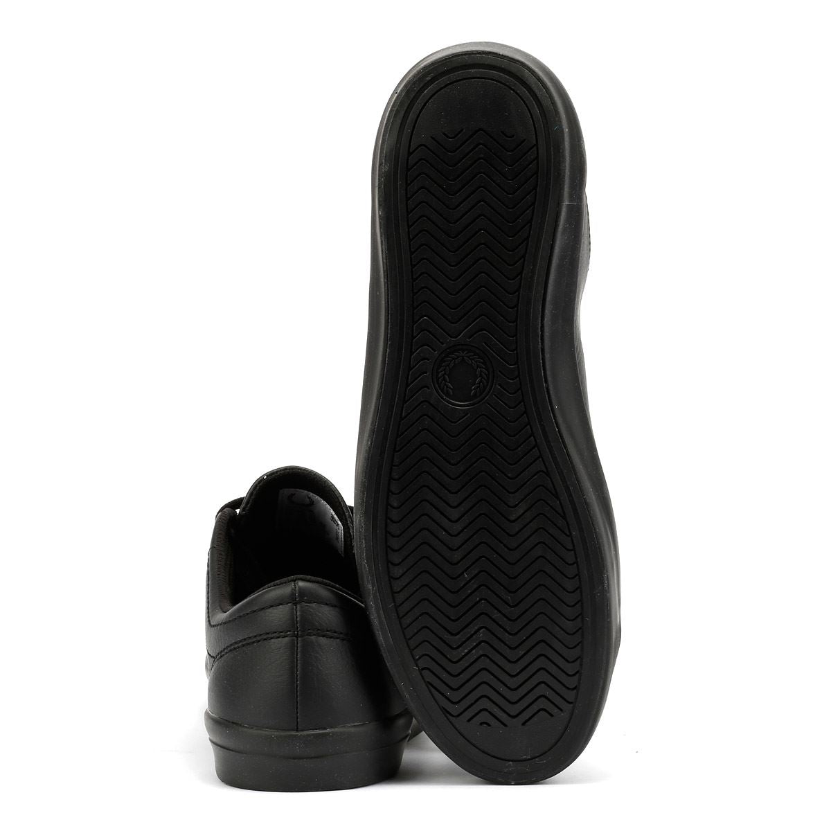 Fred Perry Baseline Baskets En Cuir Noir Pour Hommes