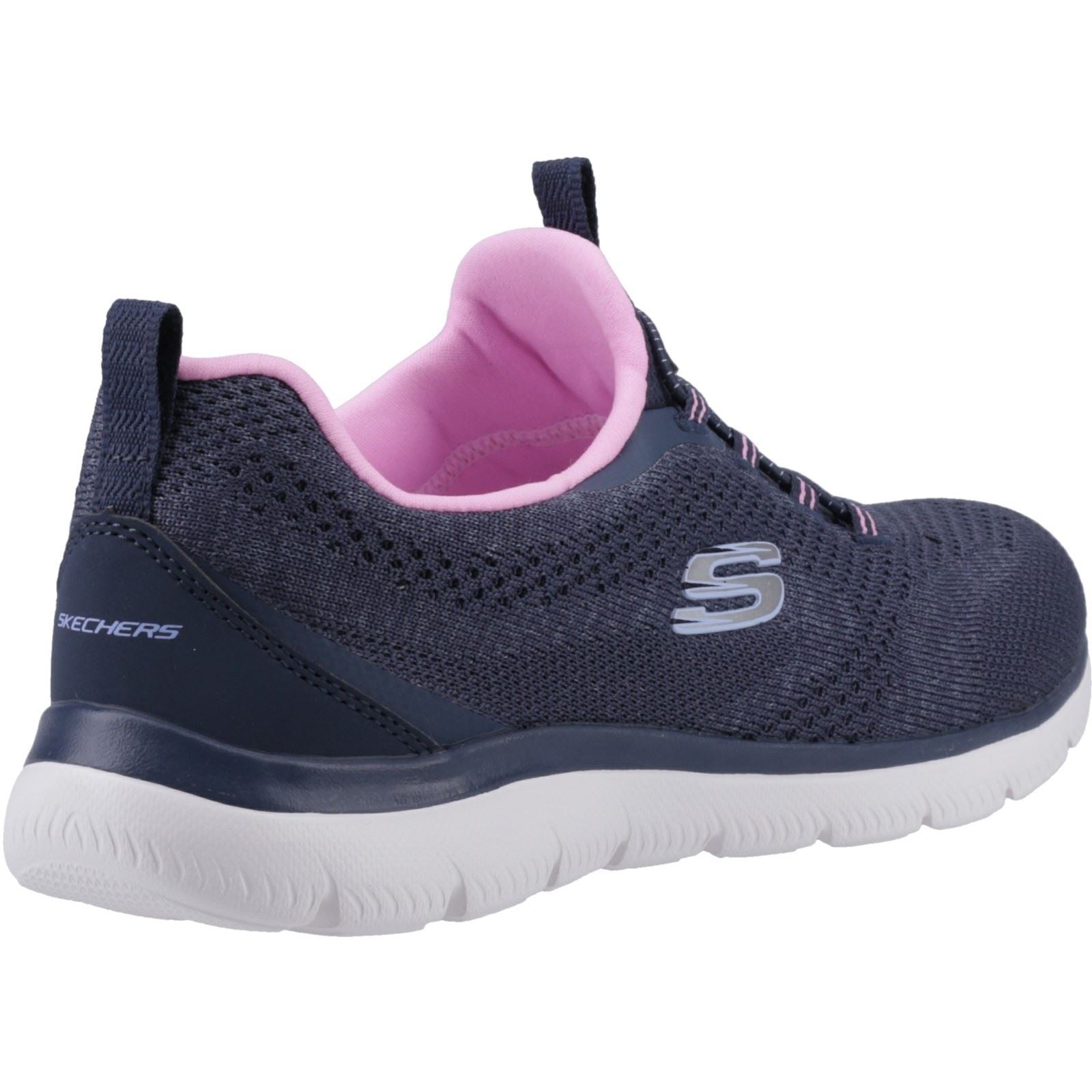 Skechers Summits New Nature Sneakers Femme En Textile Bleu Marine/Rose