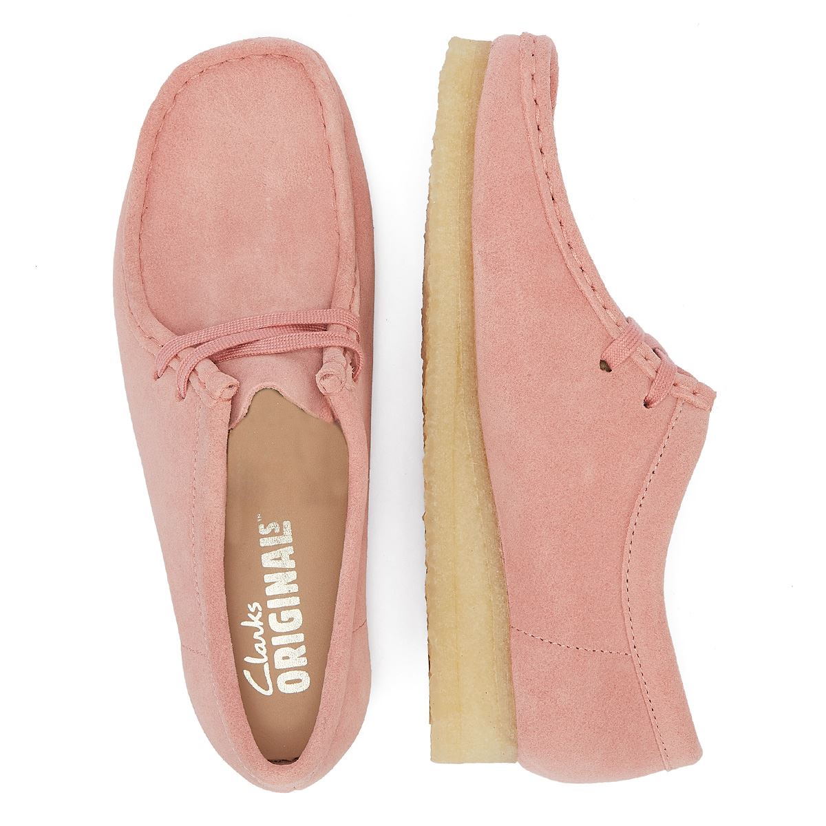 Clarks Originals Wallabee Chaussures En Daim Rose Poudré Pour Femmes