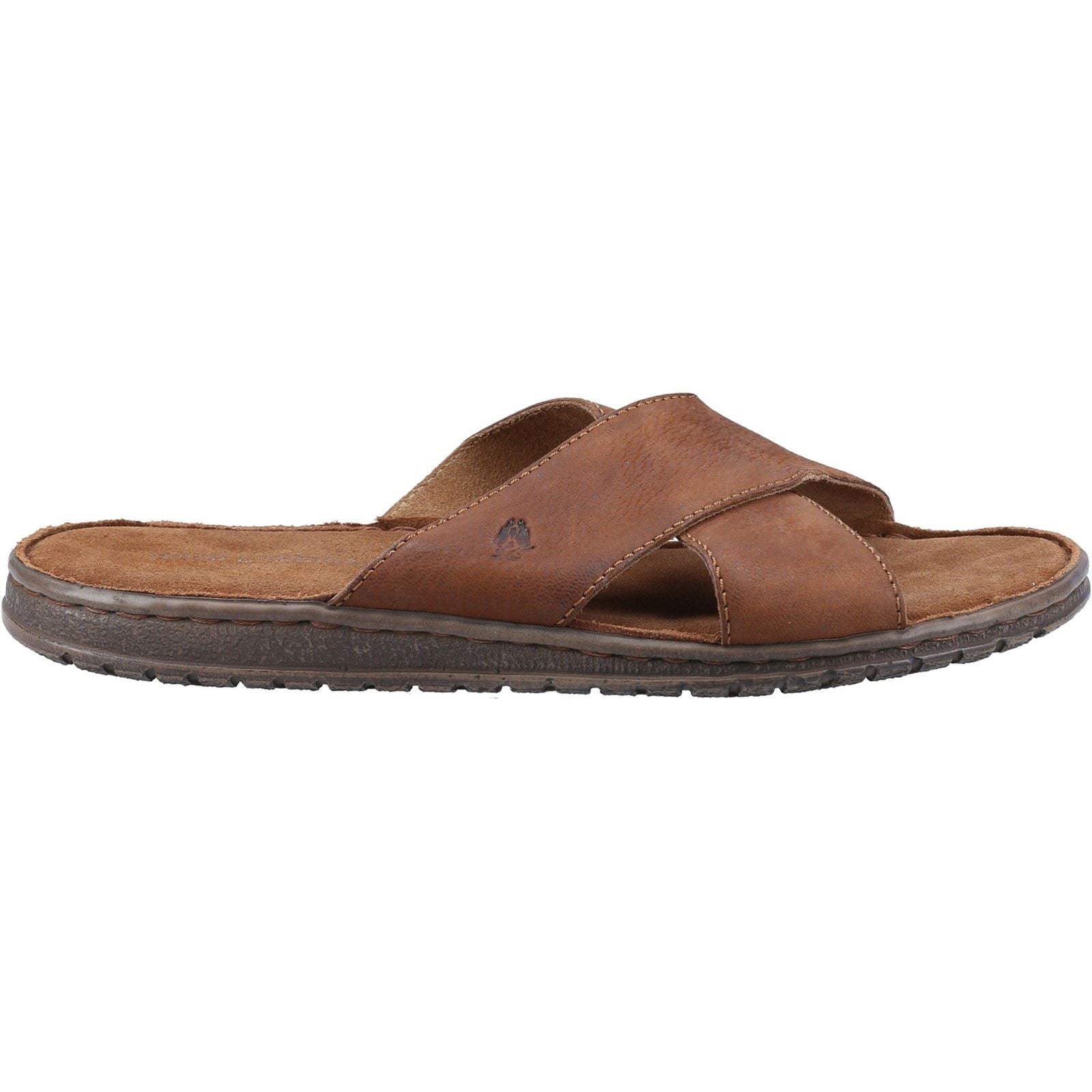 Hush Puppies Nile Cross Over Sandales En Cuir Marron Pour Hommes