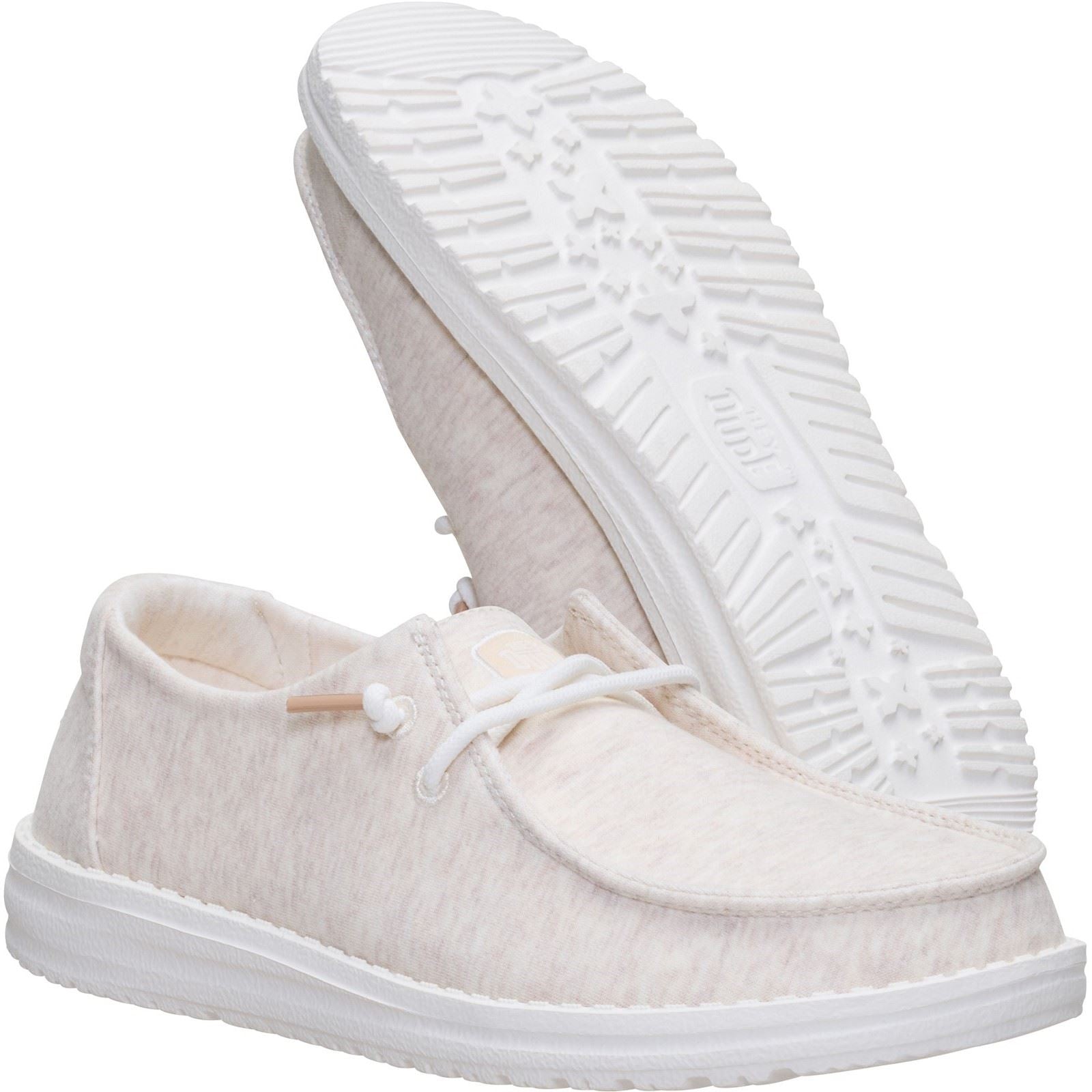 HEYDUDE Wendy Stretch Jersey Mocassins En Textiles Pour Femmes Couleur Avoine