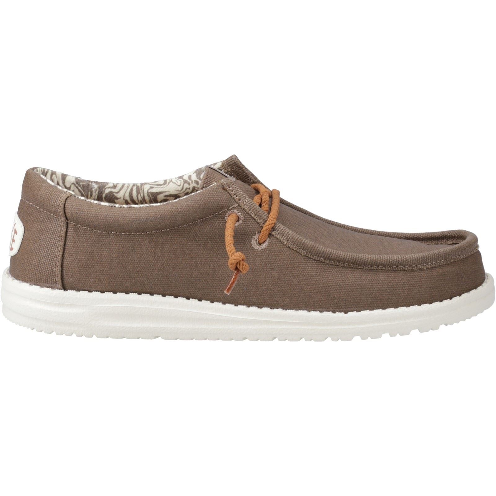 HEYDUDE Wally Waxed Chaussures Bateau En Noyer Pour Hommes En Tissu