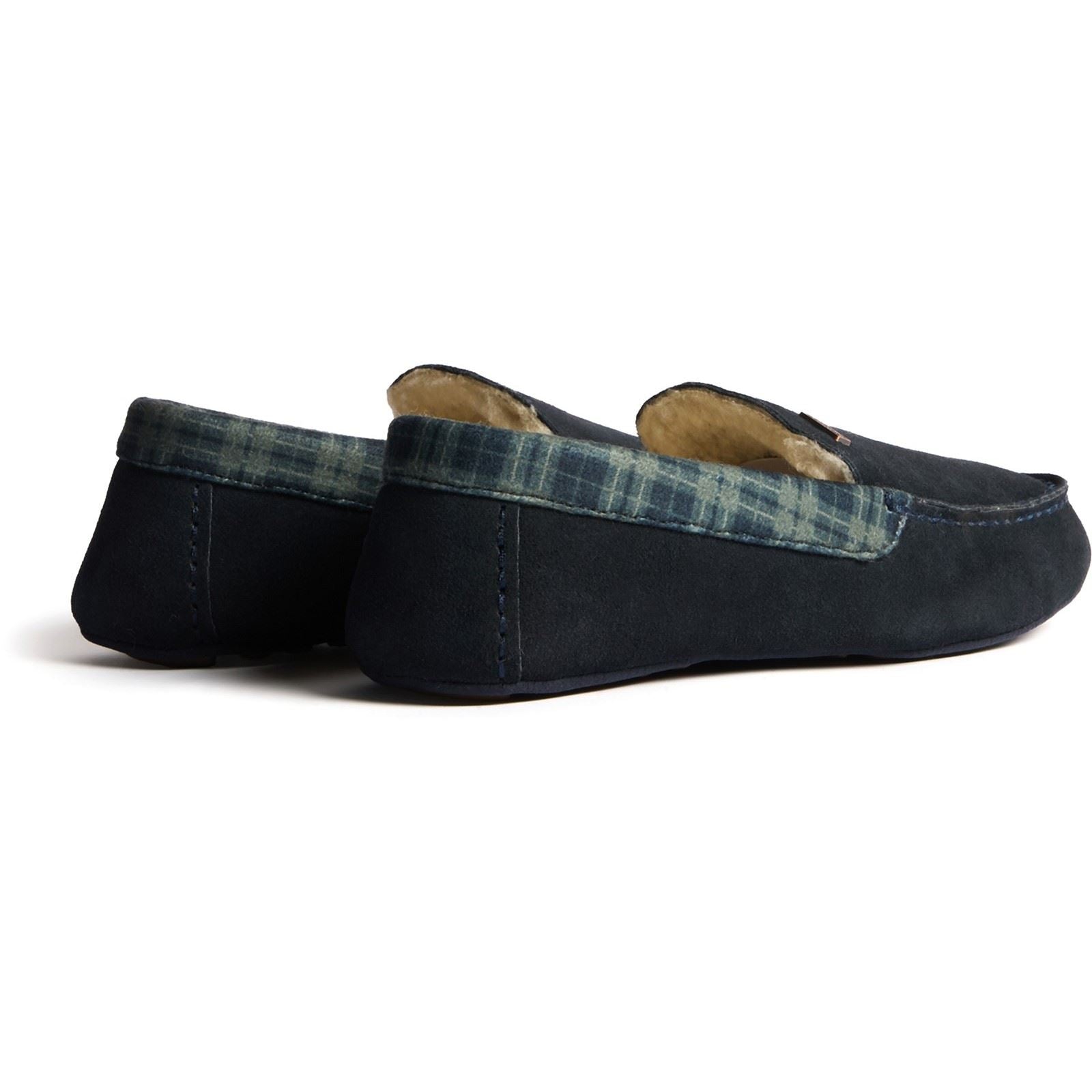 Hunter Moccassin Chaussons Navy Pour Homme En Suède