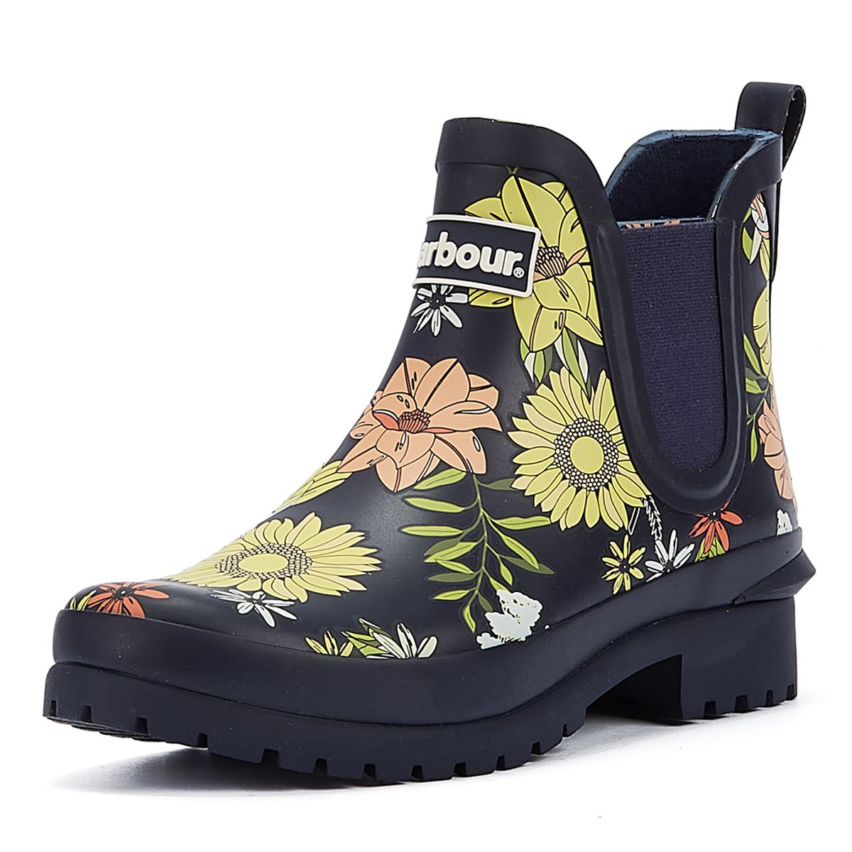 Barbour Wilton Bottes En Caoutchouc Marine Pour Femmes