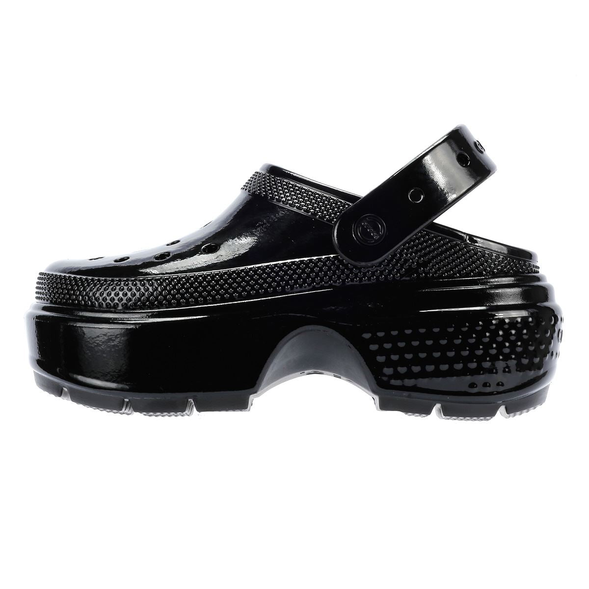 Crocs Stomp High Shine Sabots Noirs