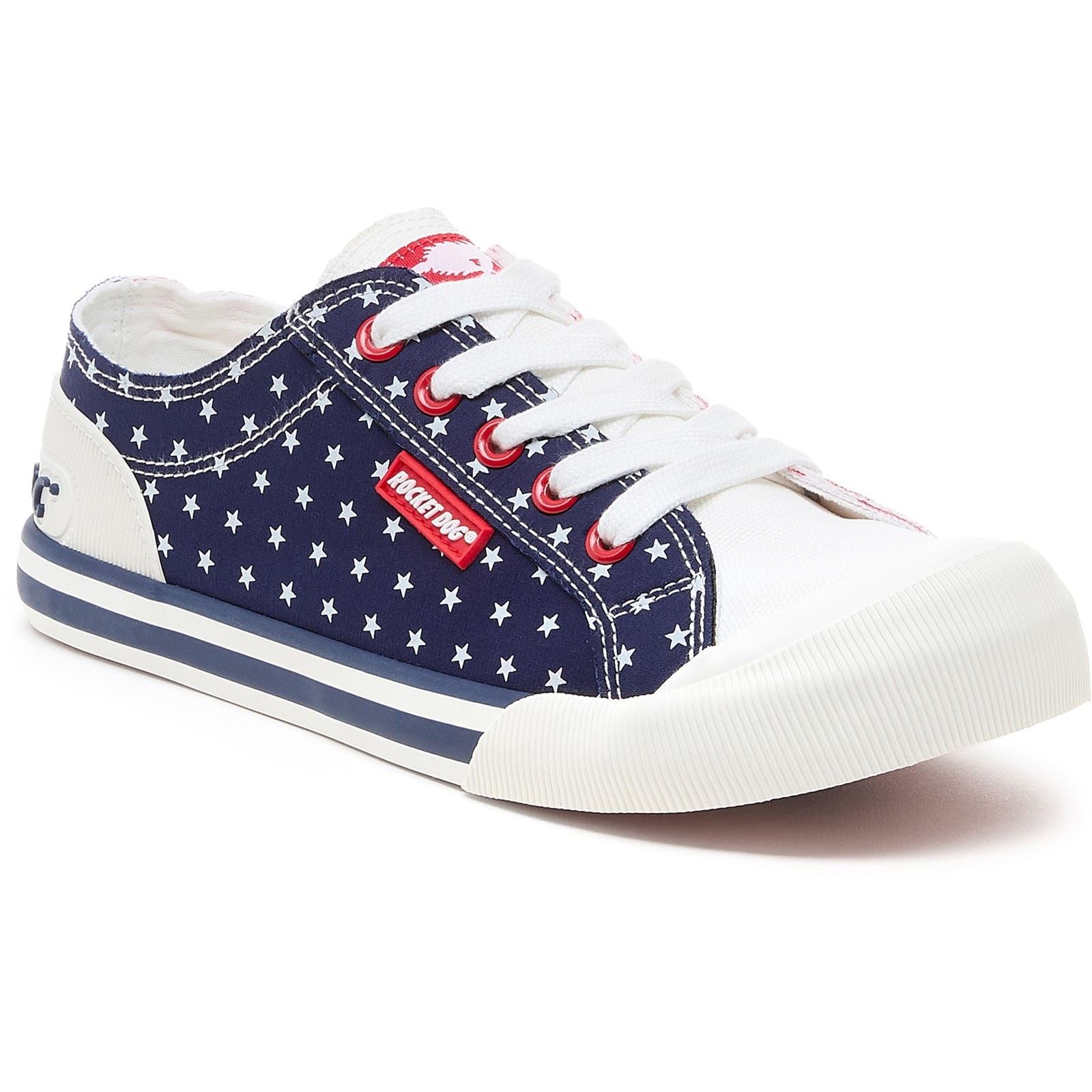 Rocket Dog Jazzin Spangle Chaussures De Sport En Coton Pour Femmes Rouge/Marine