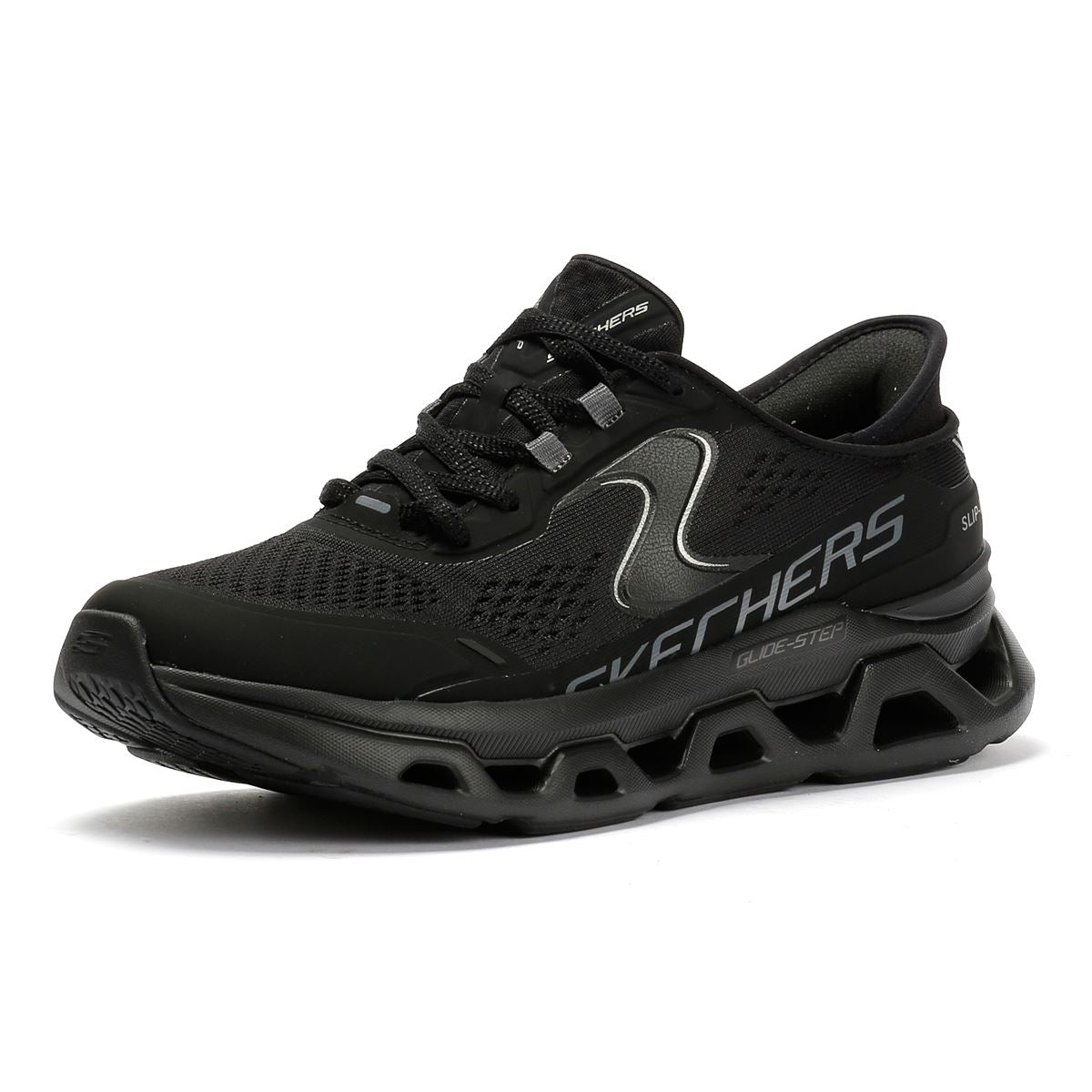 Skechers Slip-Ins Glide Step Altus Baskets Noires En Mesh Pour Femmes