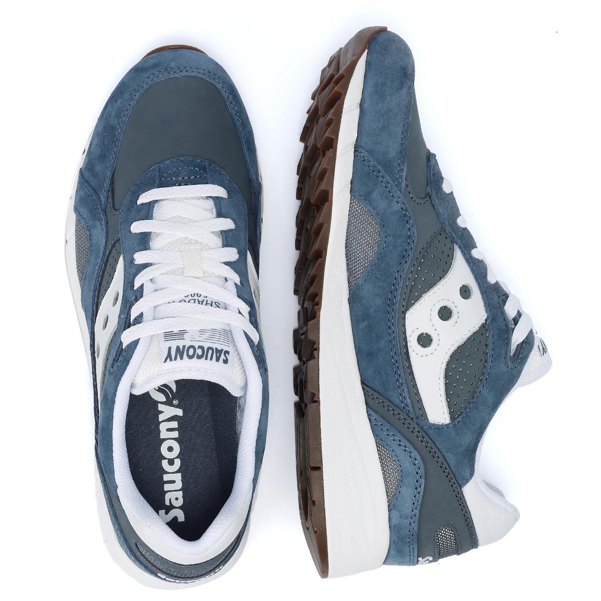 Saucony Shadow 6000 Baskets En Daim Bleu Marine/Blanc