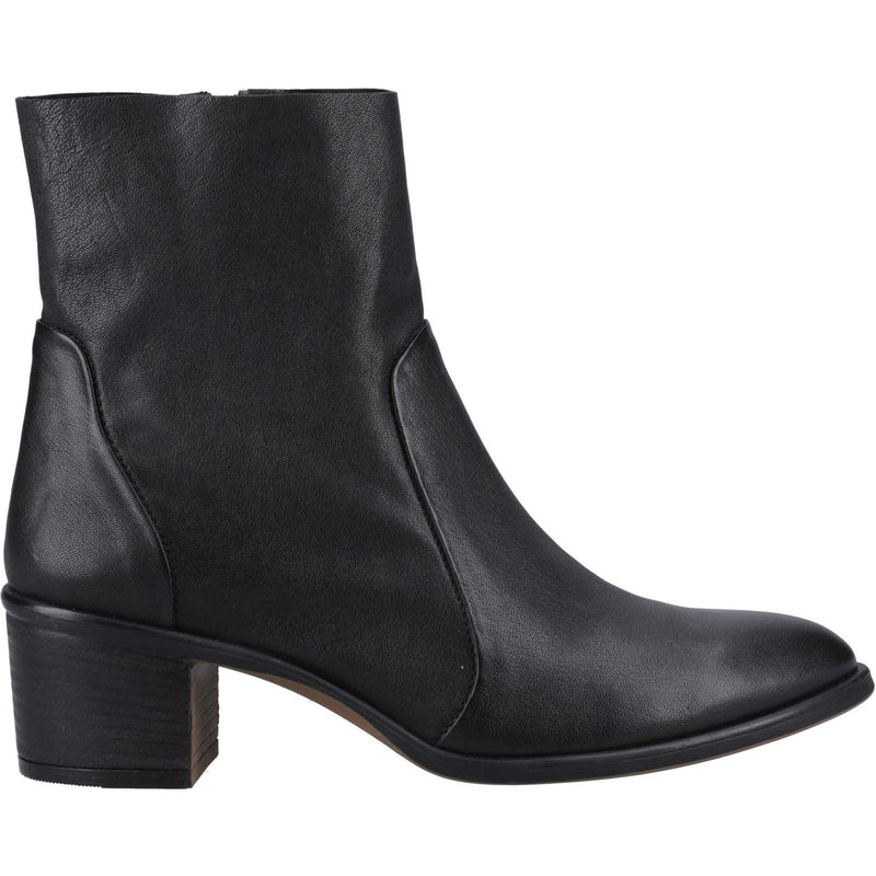 Hush Puppies Winona Bottes Noires En Cuir Pour Femmes